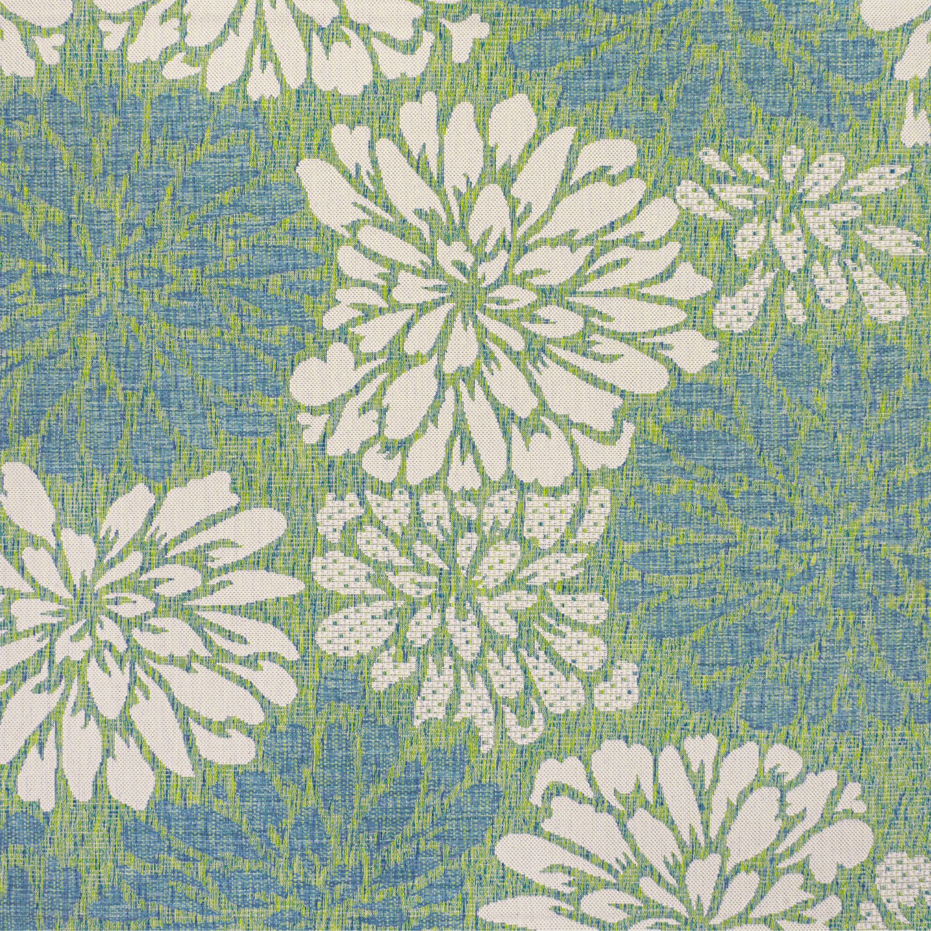 Tapis d'intérieur/extérieur JONATHAN Y à motif floral tissé texturé