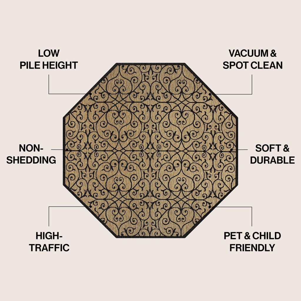 Tapis d'intérieur/extérieur à tissage texturé JONATHAN Y Ourika