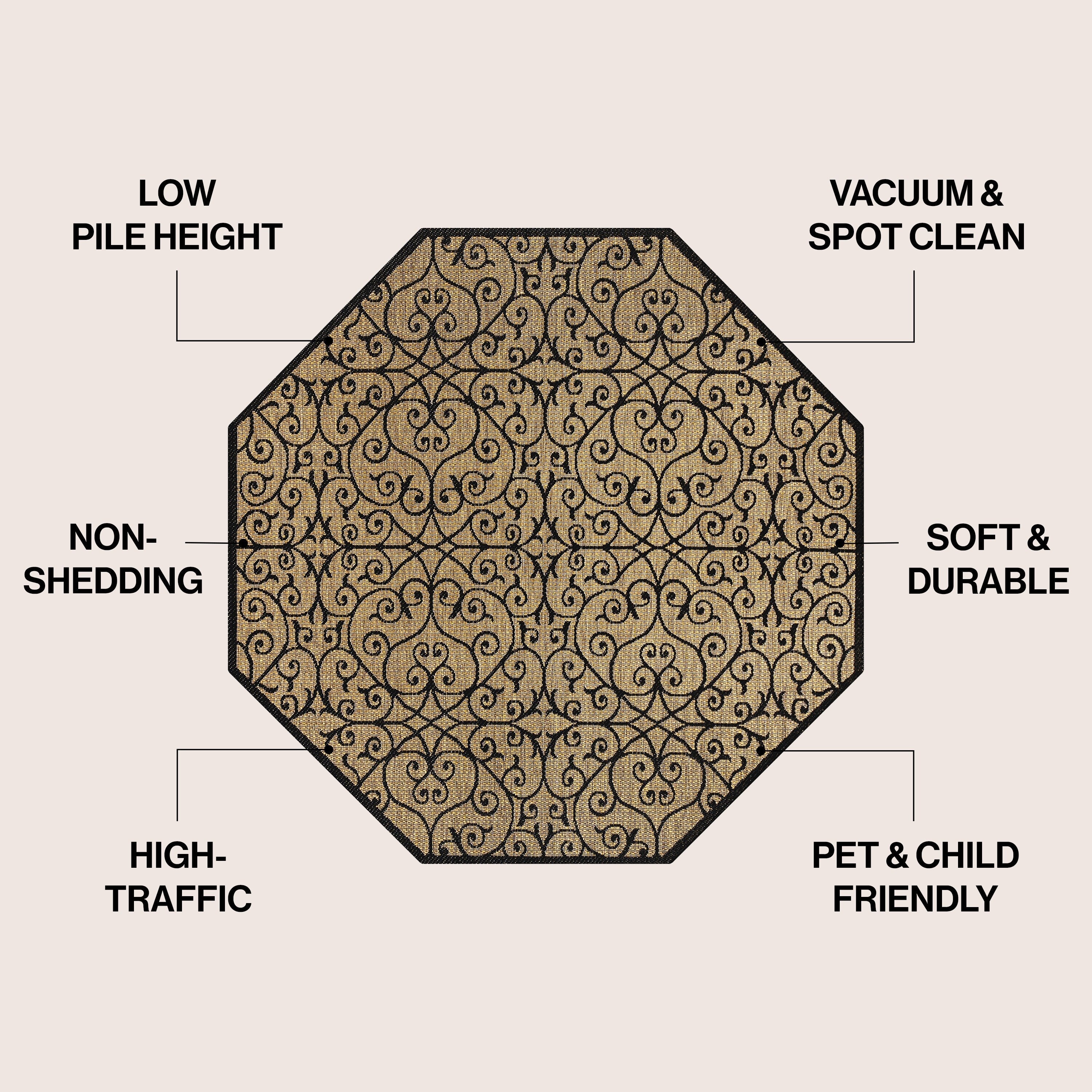 Tapis d'intérieur/extérieur à tissage texturé JONATHAN Y Ourika