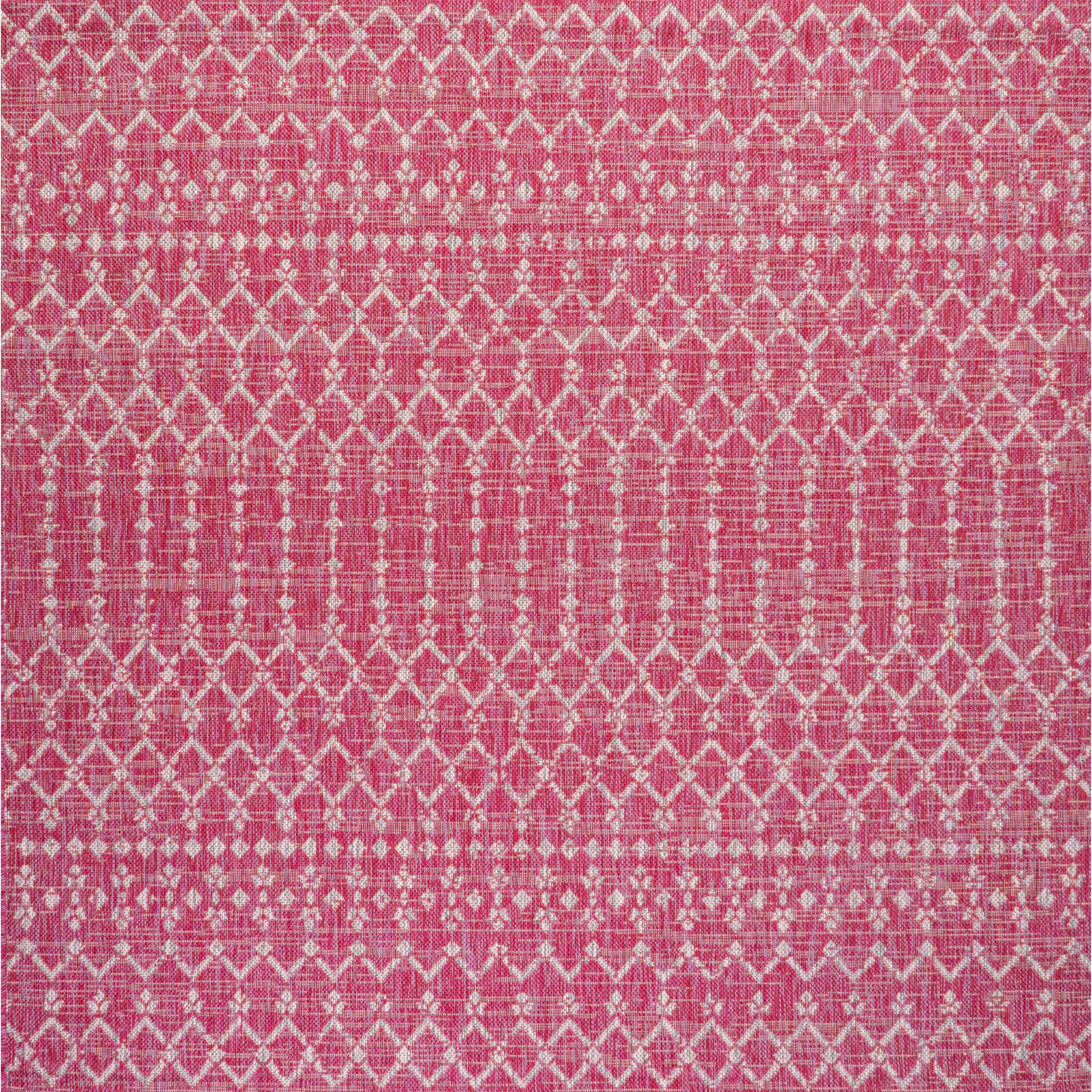 Tapis d'intérieur/extérieur JONATHAN Y Trebol à tissage géométrique texturé marocain