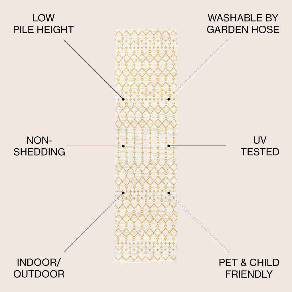 Tapis d'intérieur/extérieur JONATHAN Y Trebol à tissage géométrique texturé marocain