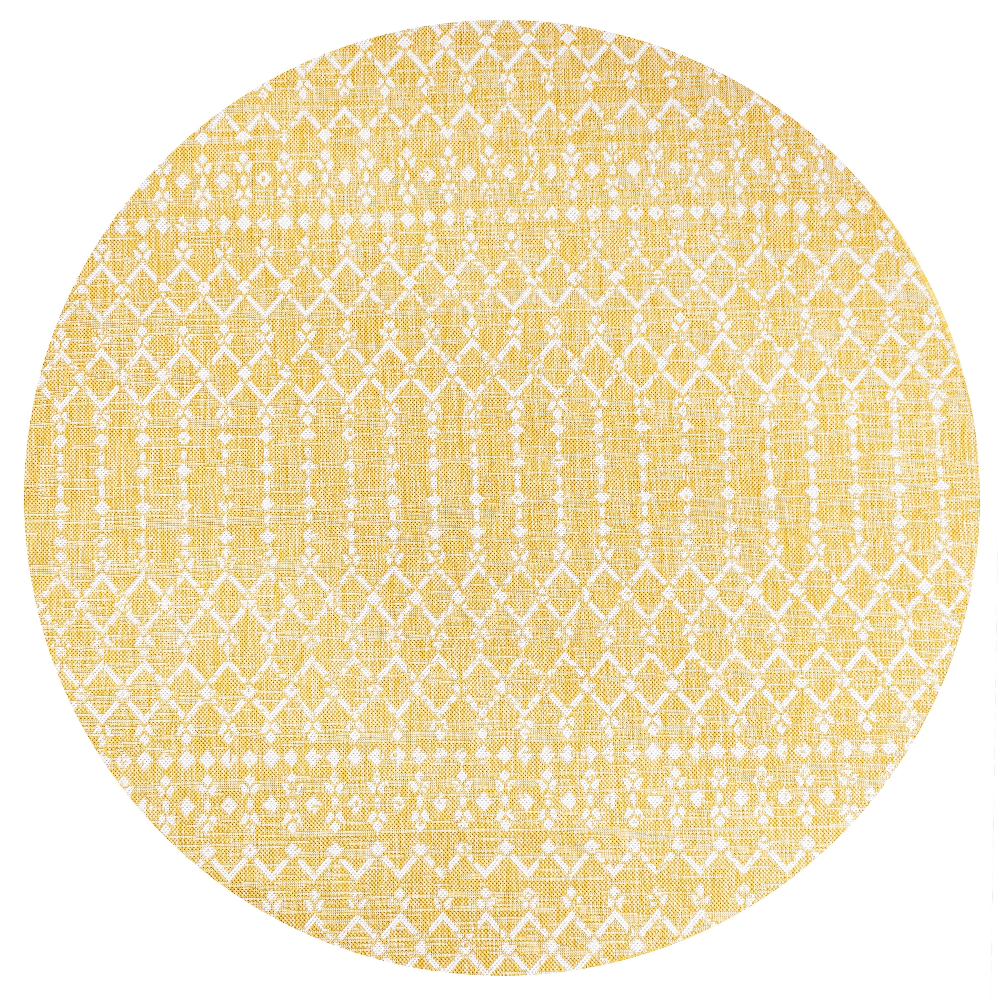 Tapis d'intérieur/extérieur JONATHAN Y Trebol à tissage géométrique texturé marocain