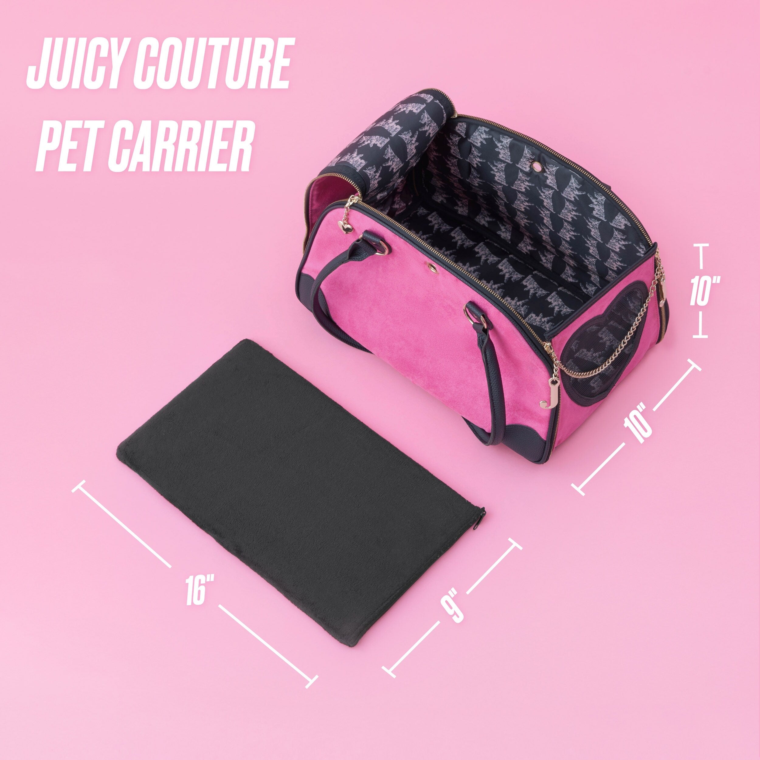 Sac de transport élégant Juicy Couture Give Me Treats pour animaux de compagnie - Sac de voyage