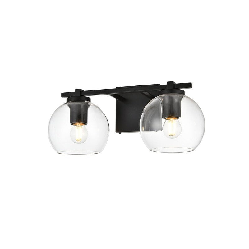 Julian 1 Light Black and Clear Bath Sconce