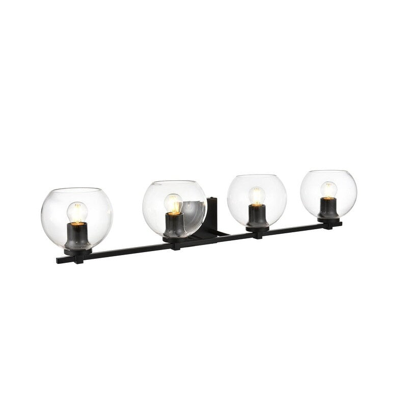 Julian 1 Light Black and Clear Bath Sconce