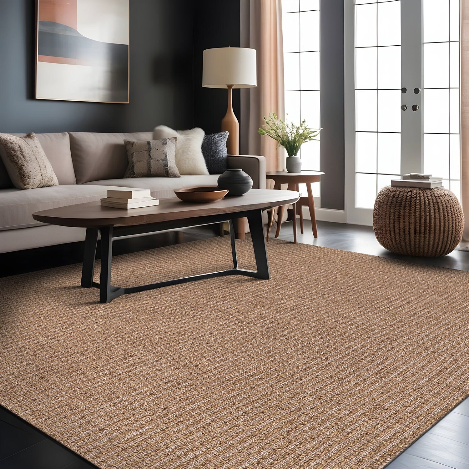 Tapis en jute Beverly Rug facile à nettoyer et ne perdant pas ses poils