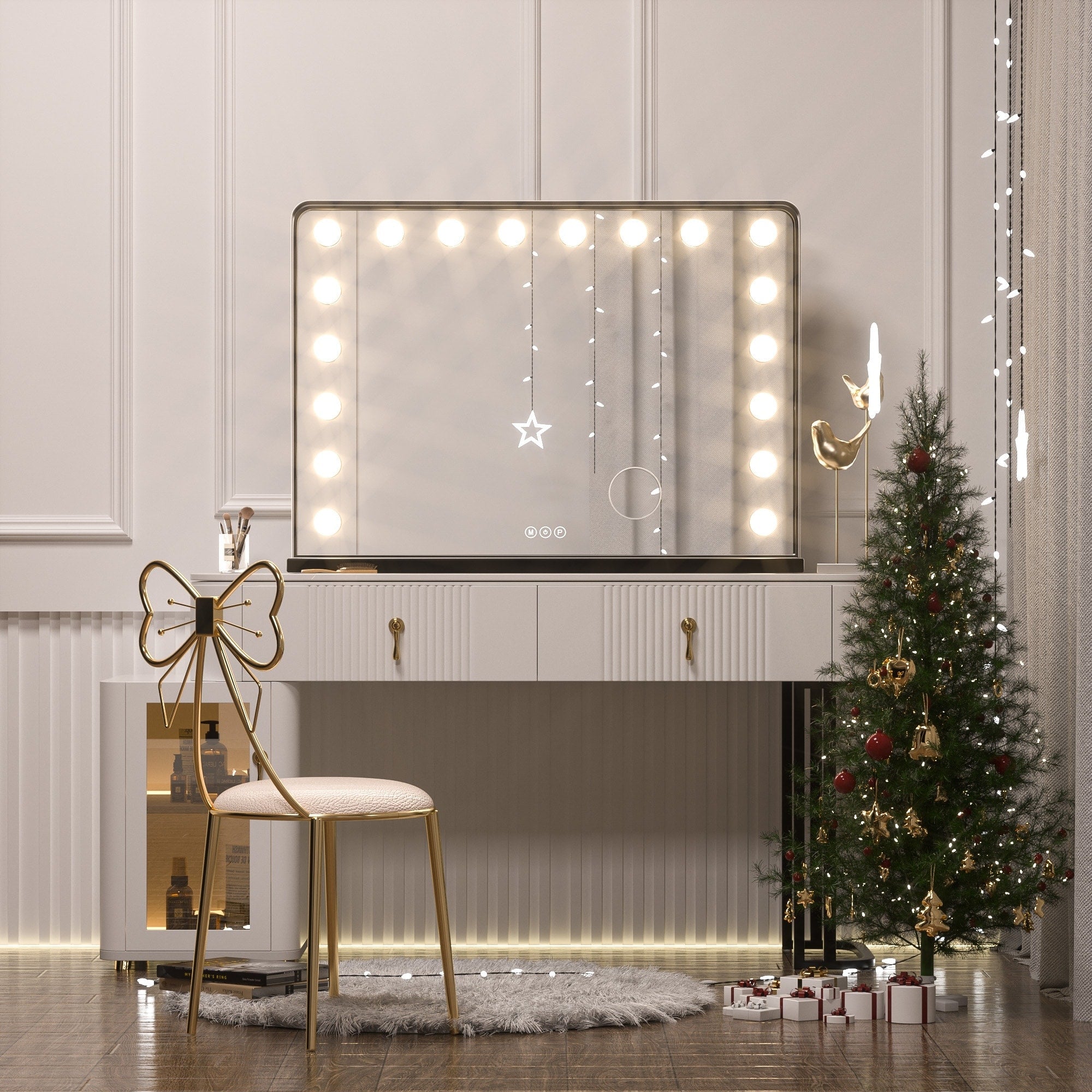 Miroir de maquillage Hollywood Keonjinn à LED avec 15/18 lumières LED