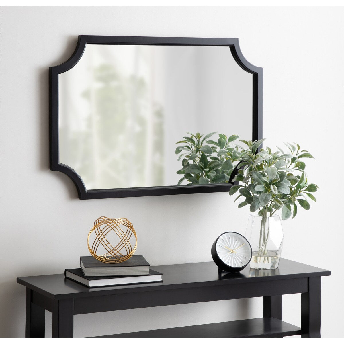 Kate and Laurel Hogan Scalloped Wood Framed Mirror