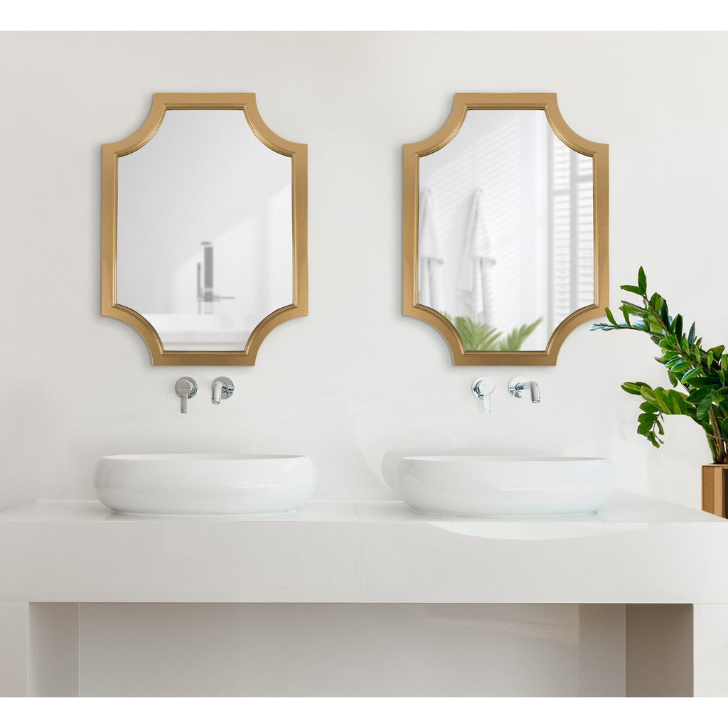 Kate and Laurel Hogan Scalloped Wood Framed Mirror