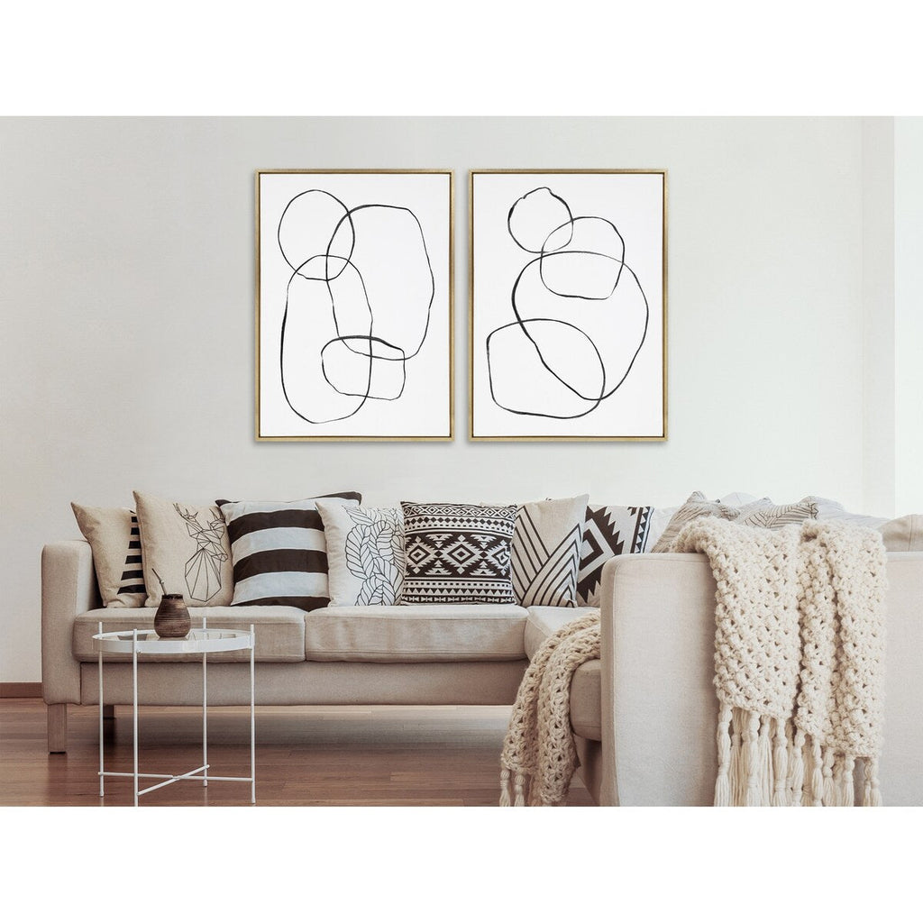 Kate and Laurel Sylvie Modern Circles Framed Canvas Set by Teju Reval