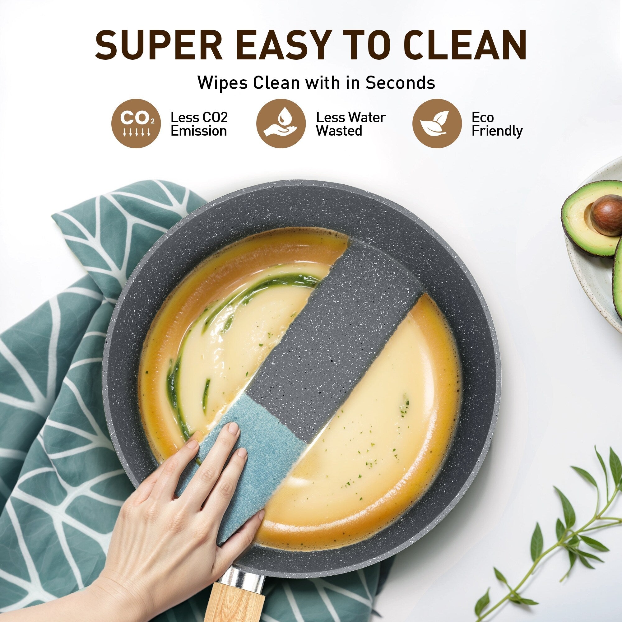 Batterie de cuisine antiadhésive, ensemble de 12 casseroles et poêles en granit