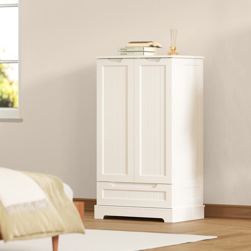 Armoire de rangement pour cuisine, garde-manger, armoire de rangement de salle de bain indépendante avec 2 portes et tiroirs