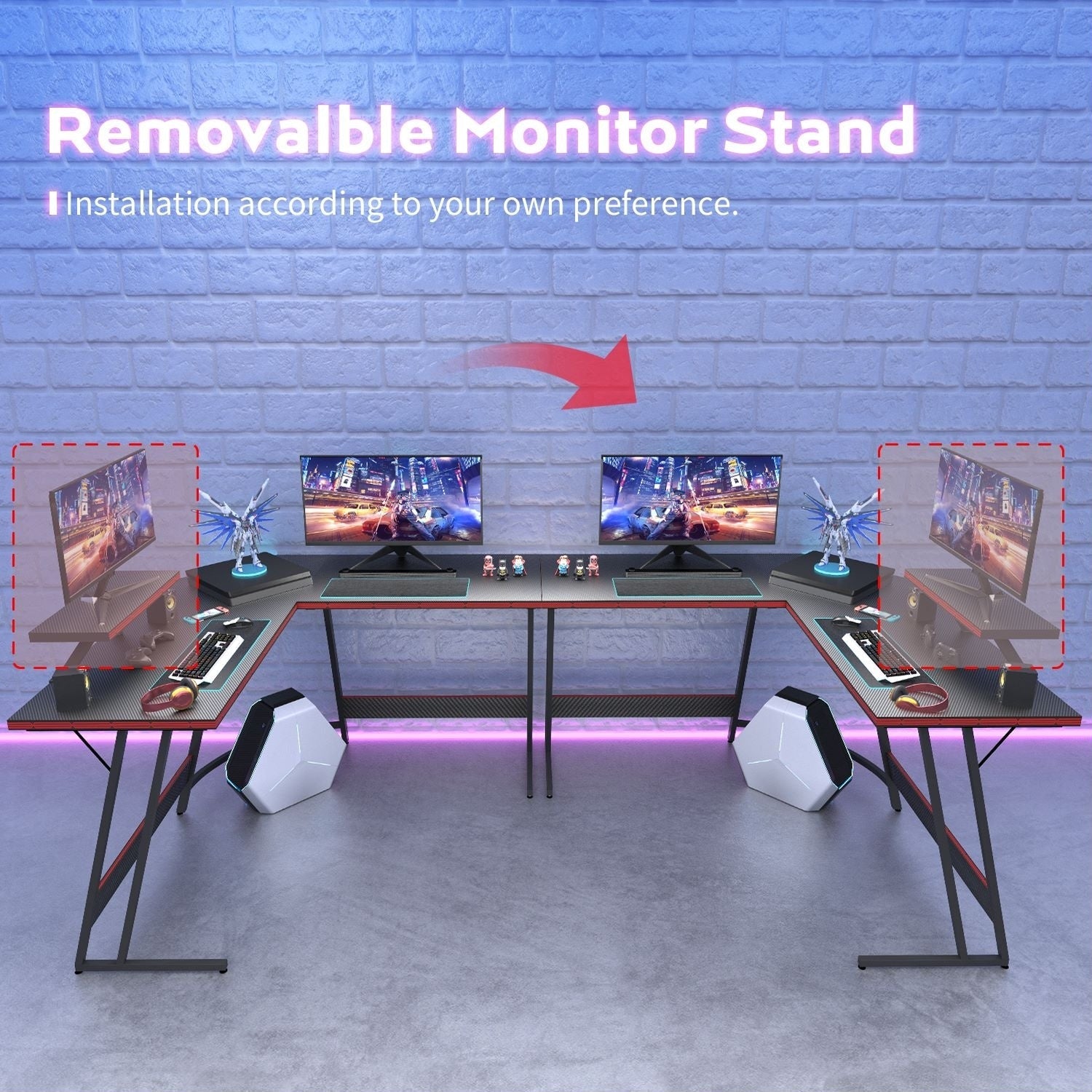 Homall L-Shaped Gaming Desk Computer Corner Desk Office Writing Desk