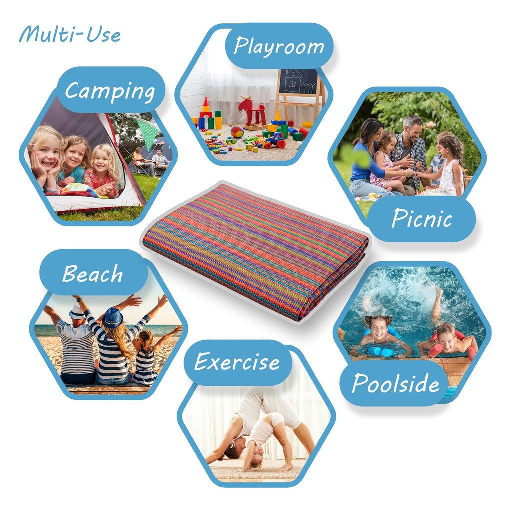 Tapis d'intérieur/extérieur à rayures de plage Lalune