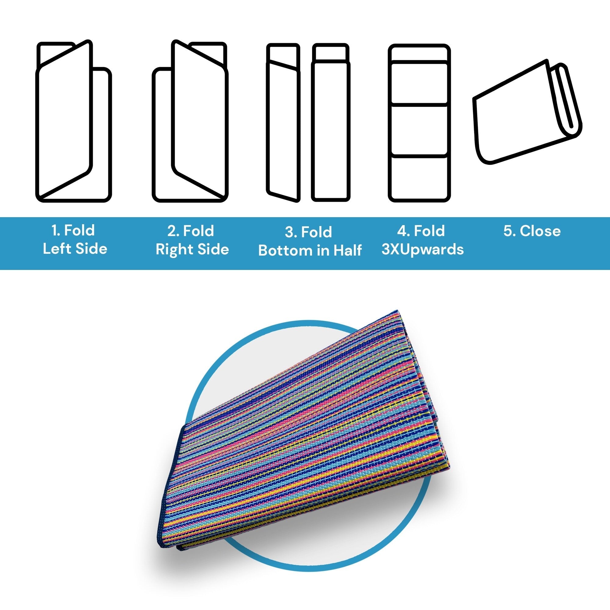 Tapis d'intérieur/extérieur à rayures de plage Lalune