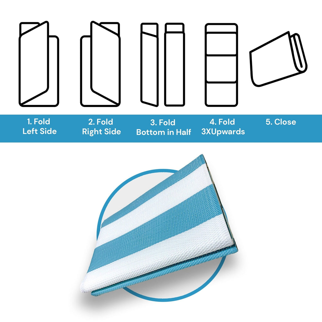 Tapis d'intérieur/extérieur à rayures de plage Lalune