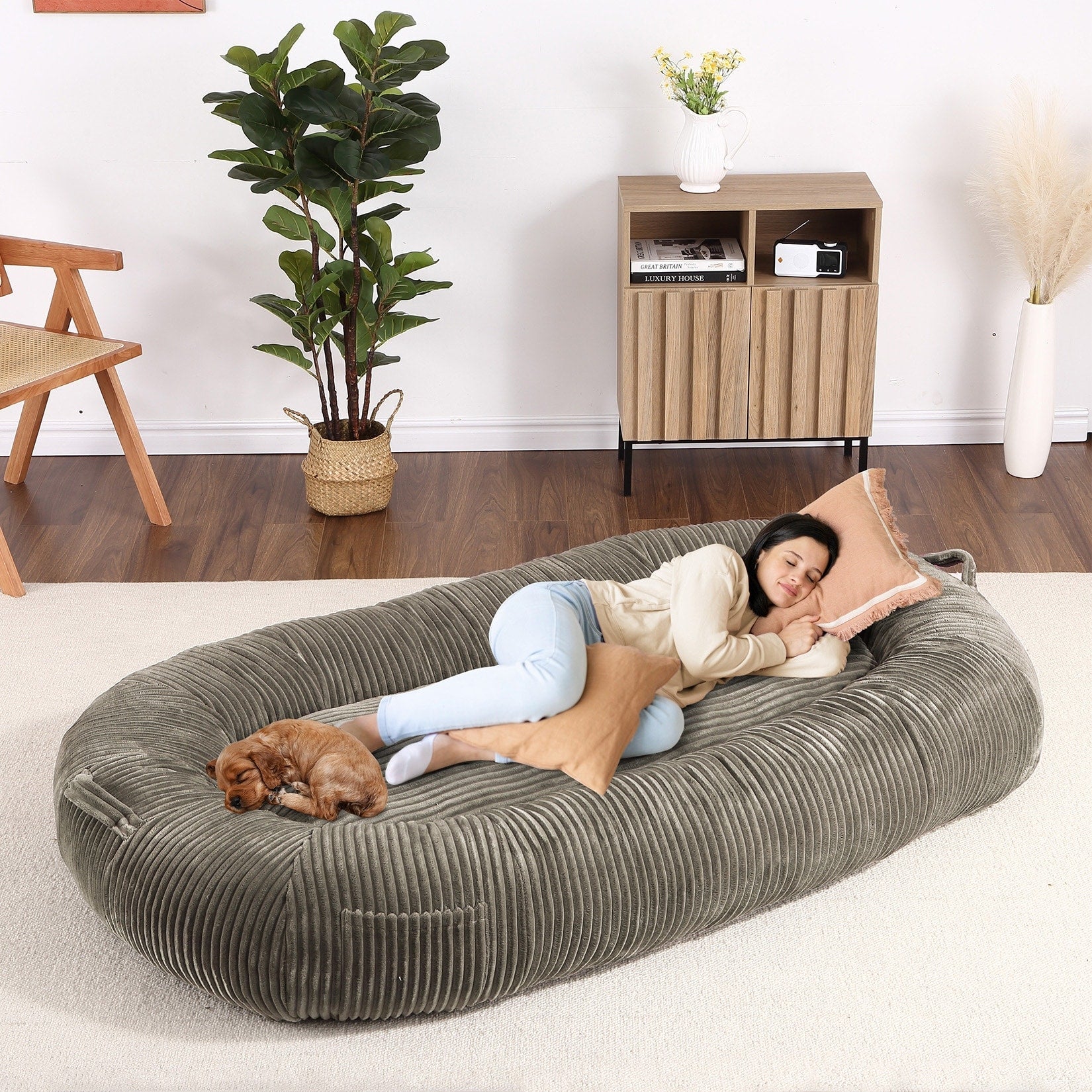 Lit géant pour chien (71 x 48 x 14 cm), grand lit lavable pour chiens adultes, idéal pour la sieste.