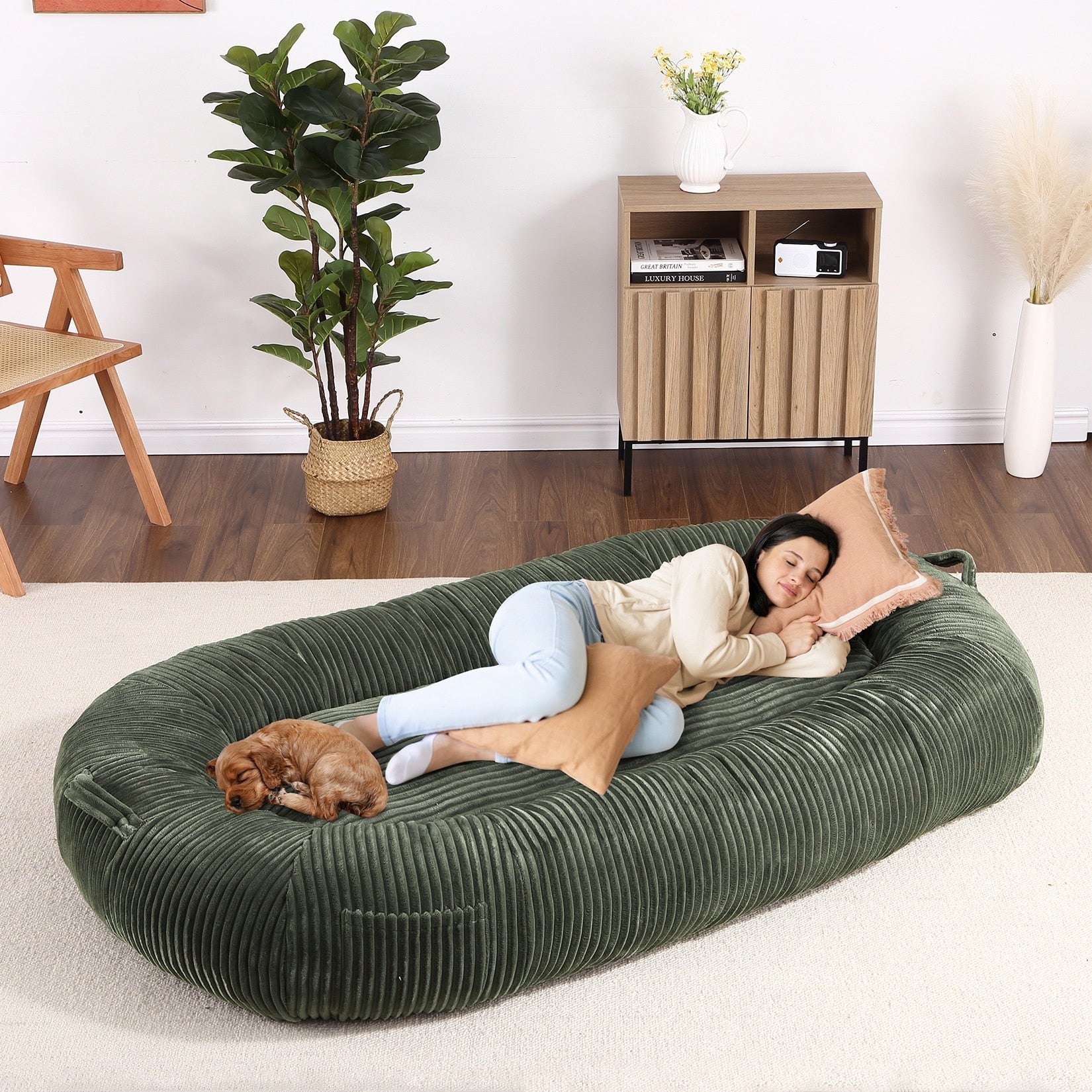 Lit géant pour chien (71 x 48 x 14 cm), grand lit lavable pour chiens adultes, idéal pour la sieste.