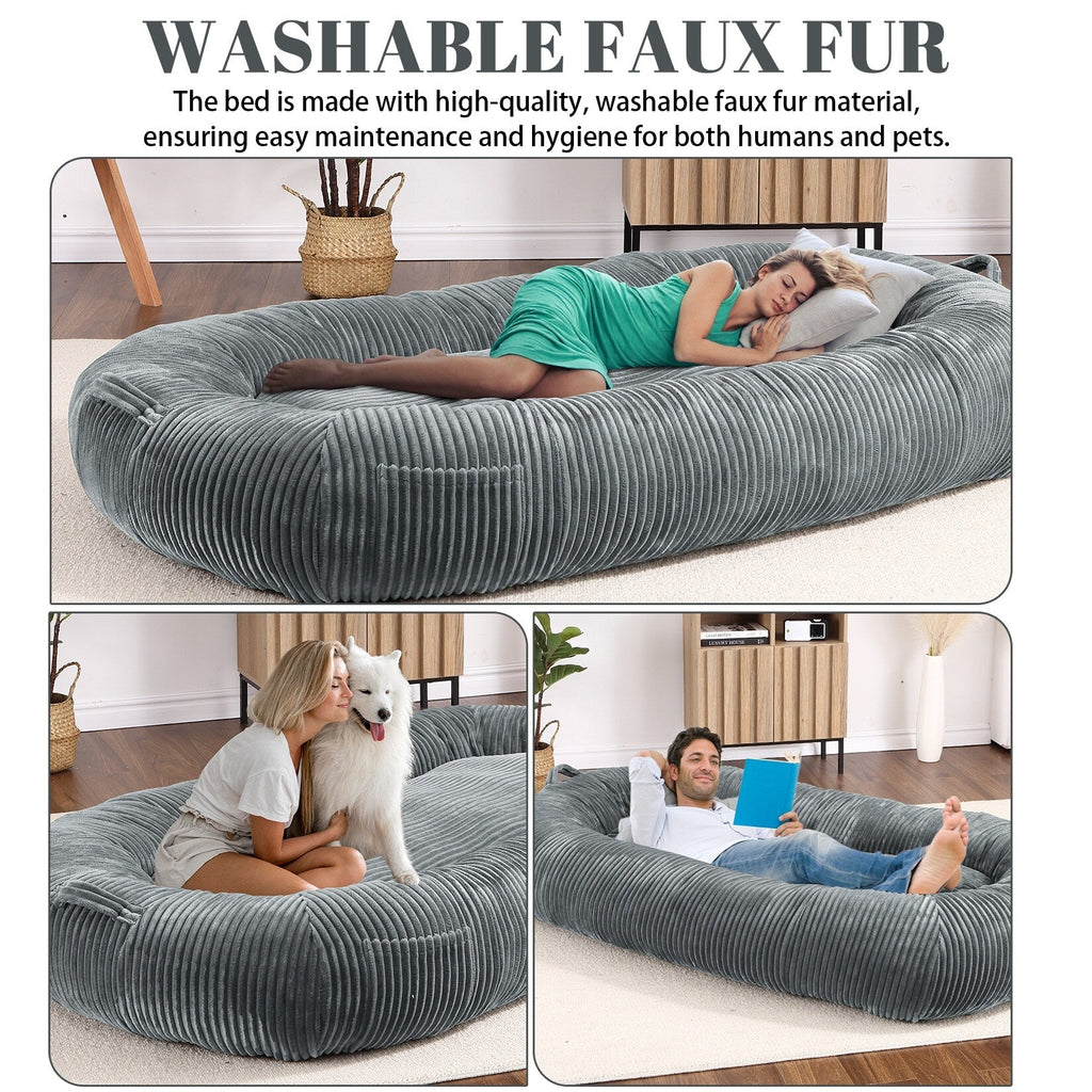 Lit géant pour chien (71 x 48 x 14 cm), grand lit lavable pour chiens adultes, idéal pour la sieste.
