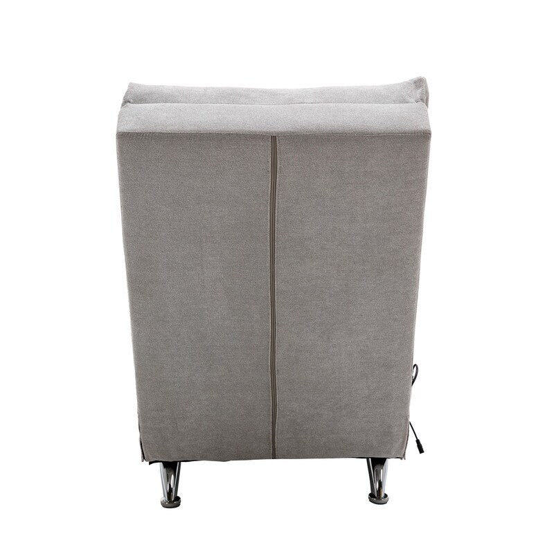 Linen Massage recliner Interior with remote control, ergonomic electric massage recliner, 5 modes