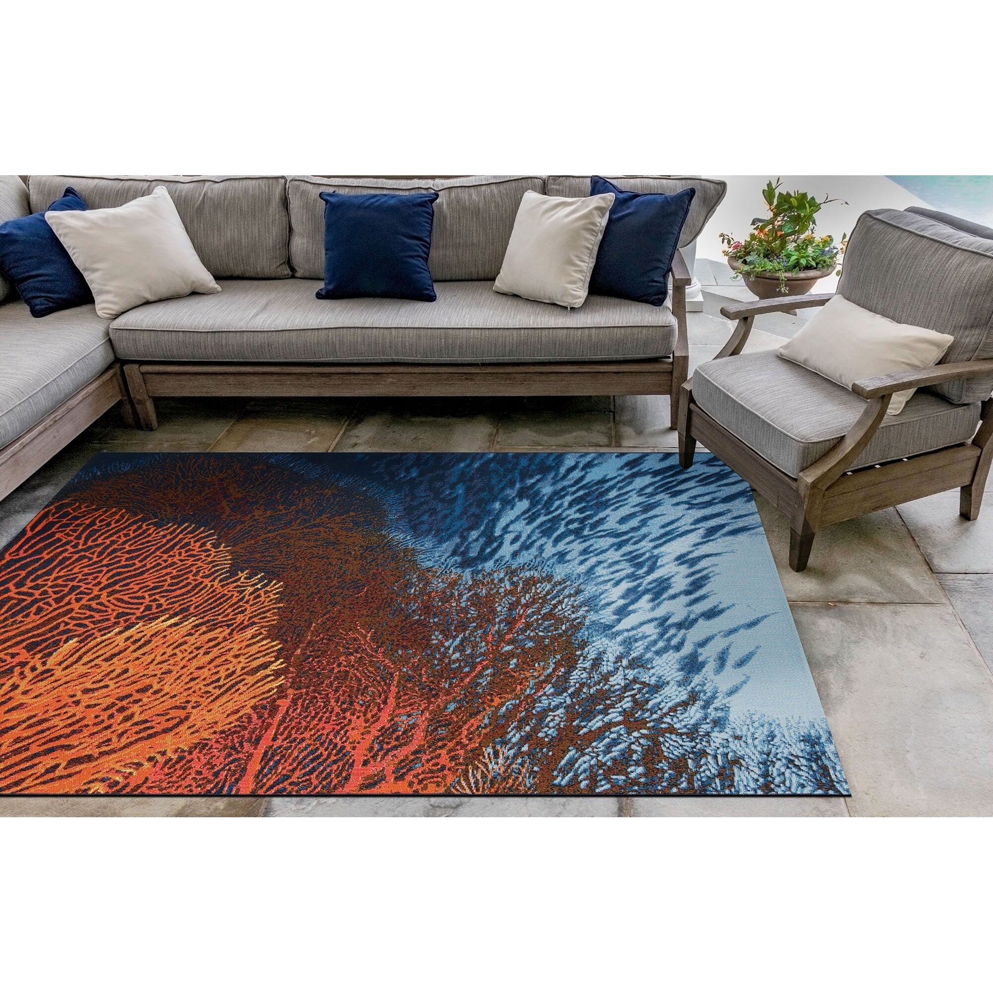 Tapis intérieur/extérieur corail Liora Manne Marina