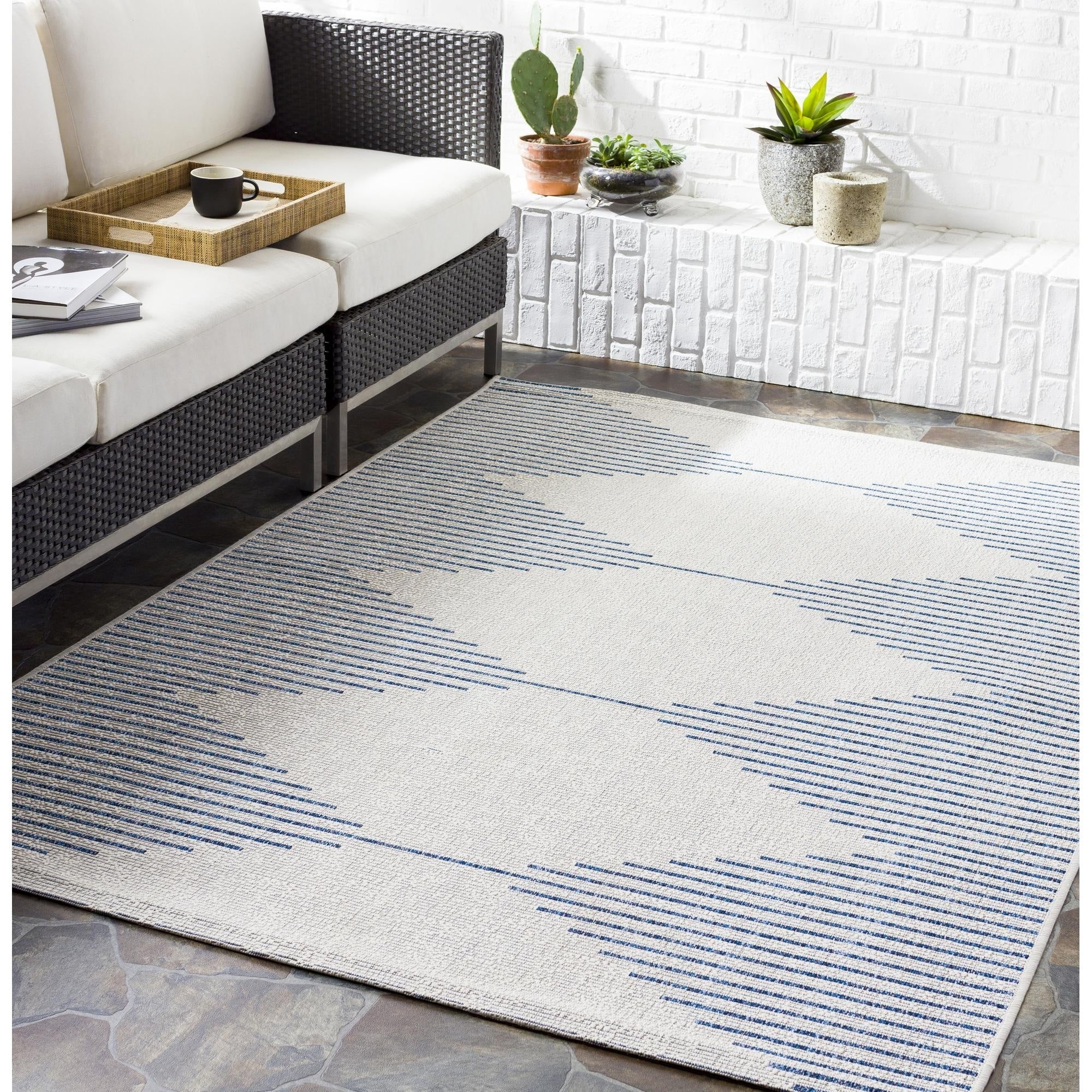 Livabliss Eagean Bohemian Diamond Outdoor Area Rug
