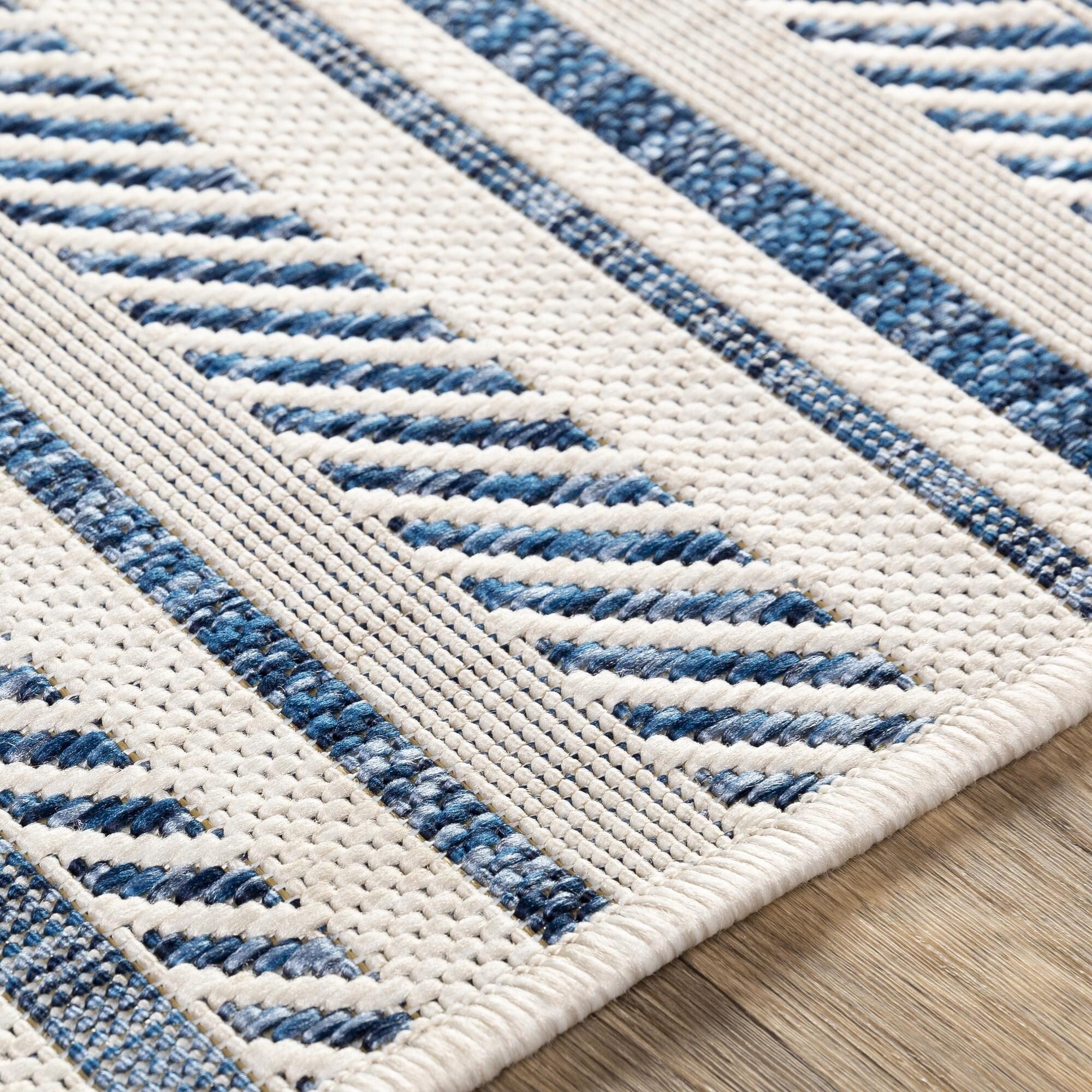 Livabliss Eagean Bohemian Stripe Outdoor Area Rug