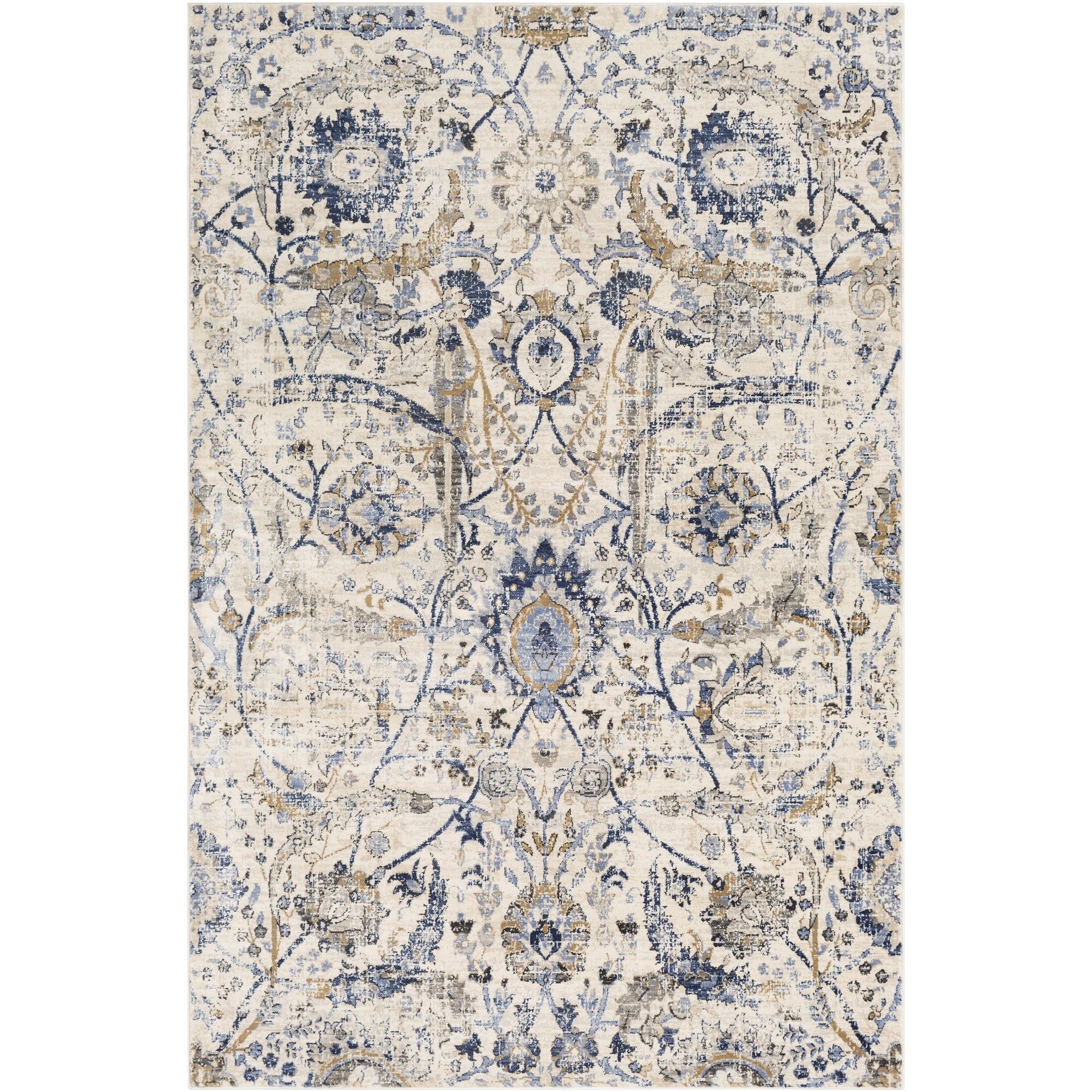 Tapis Livabliss Indigo à médaillon traditionnel revisité