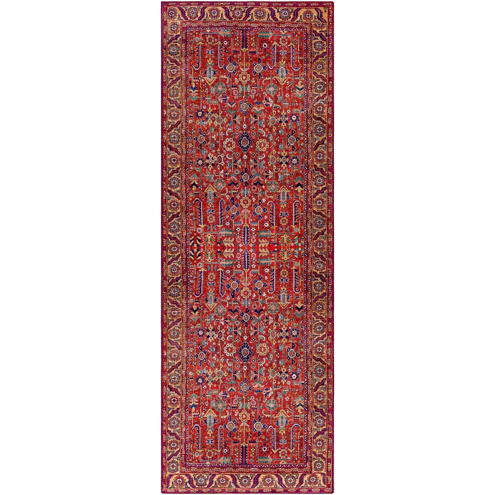Tapis Livabliss Iris à motif floral et botanique traditionnel revisité