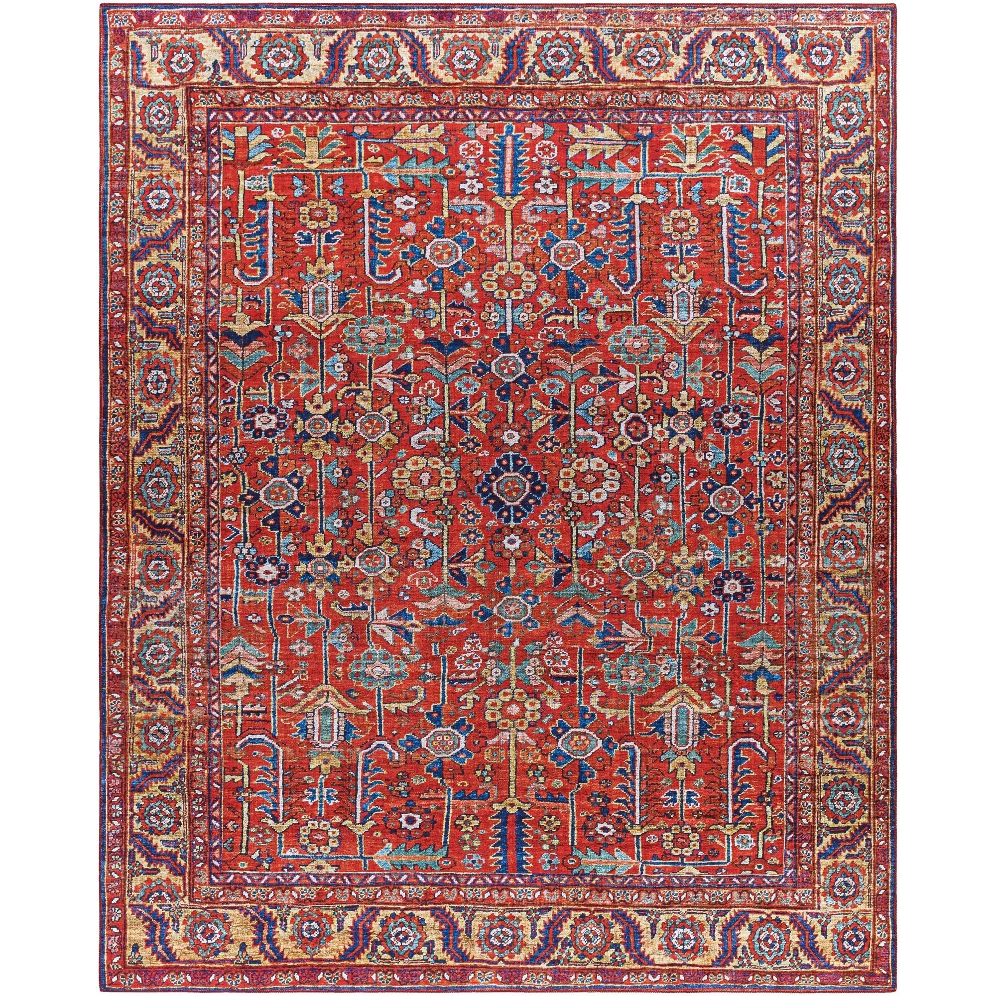 Tapis Livabliss Iris à motif floral et botanique traditionnel revisité