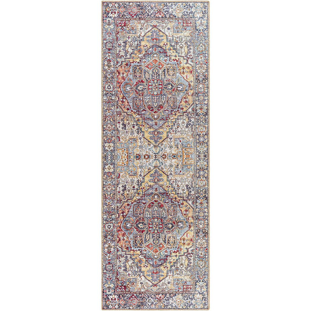 Tapis de sol Livabliss Iris à médaillon traditionnel revisité