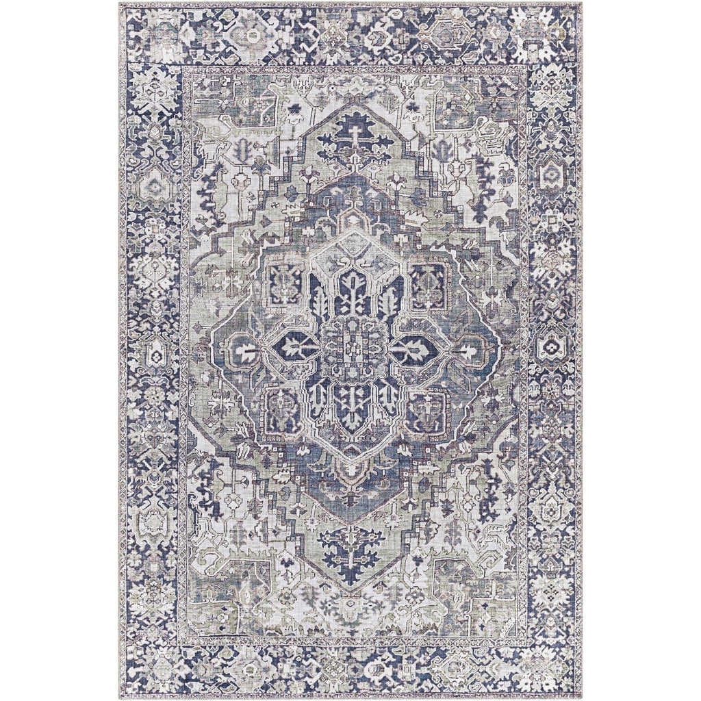 Tapis de sol Livabliss Iris à médaillon traditionnel revisité