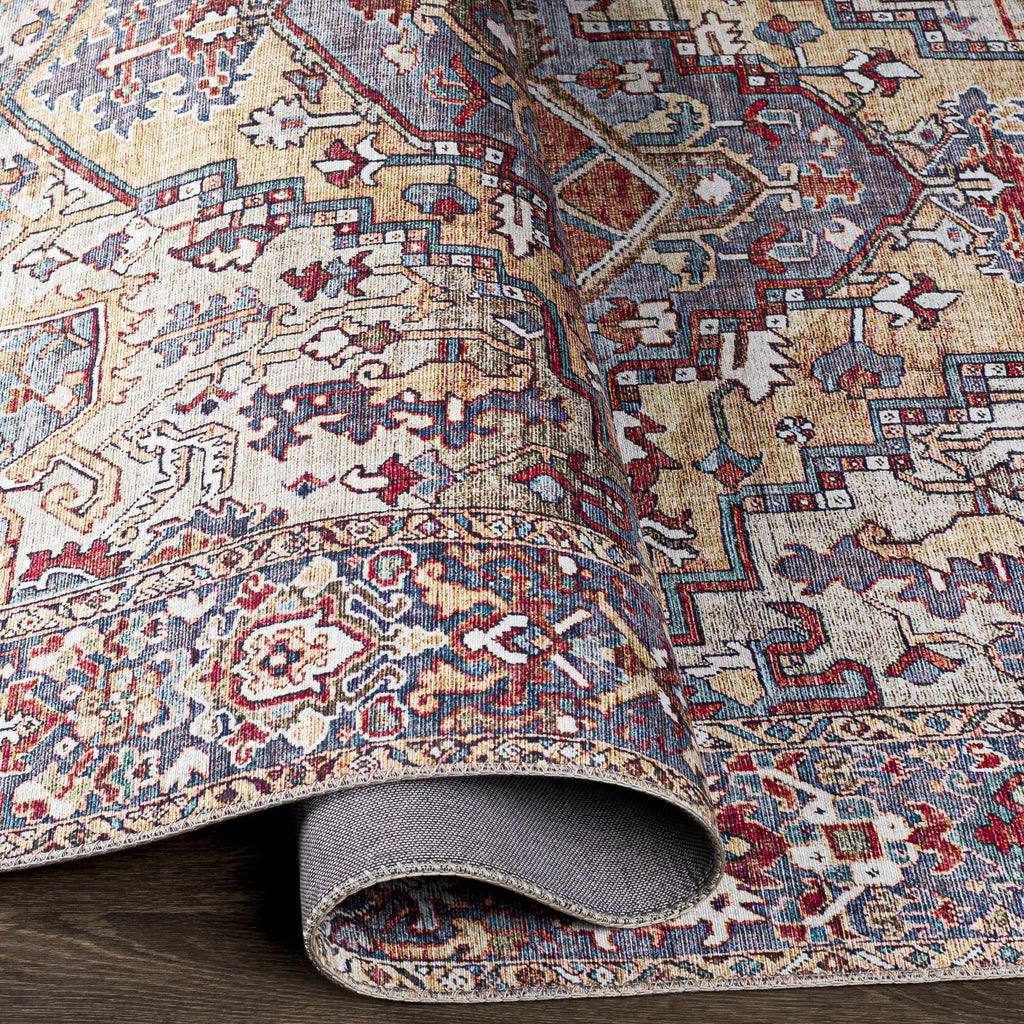 Tapis de sol Livabliss Iris à médaillon traditionnel revisité