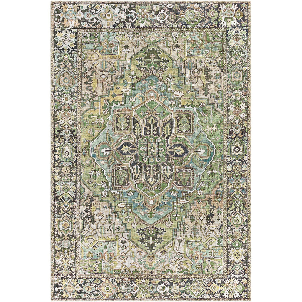 Tapis de sol Livabliss Iris à médaillon traditionnel revisité