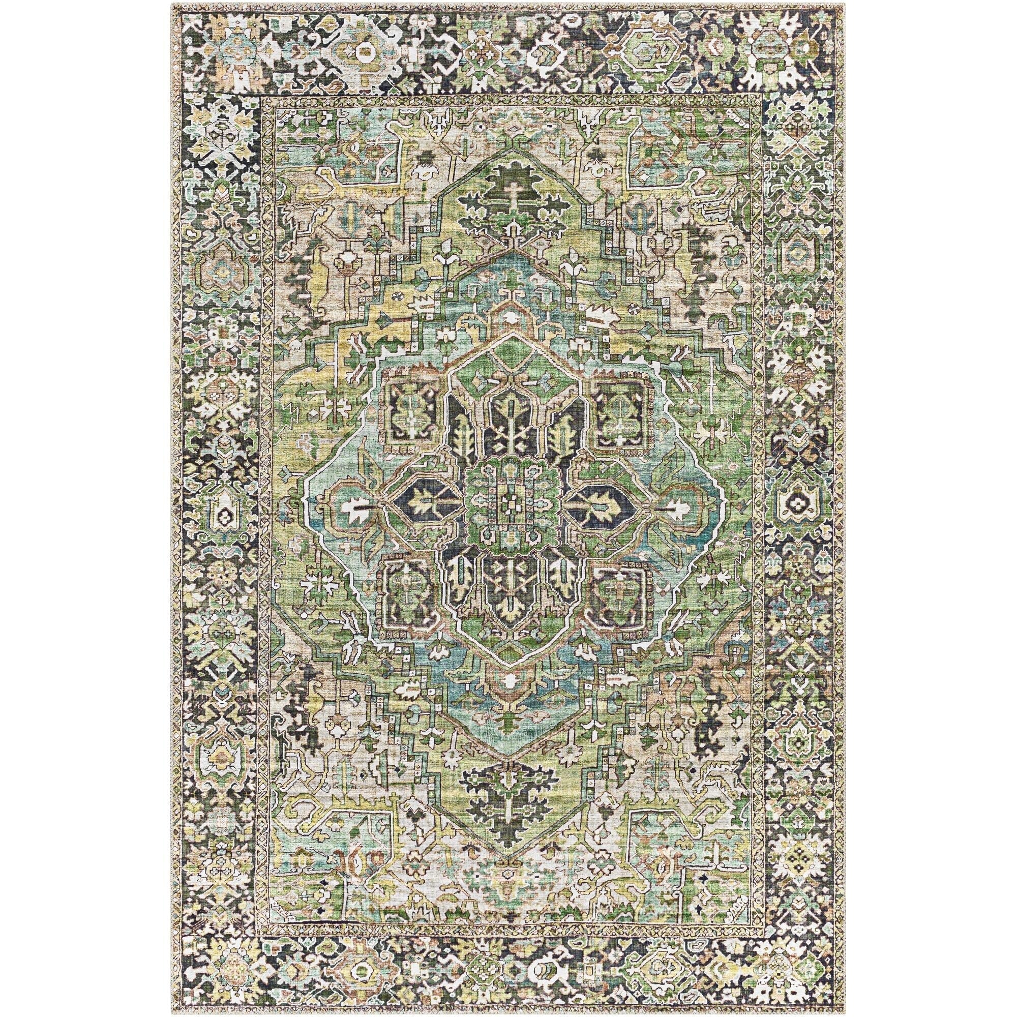 Tapis de sol Livabliss Iris à médaillon traditionnel revisité