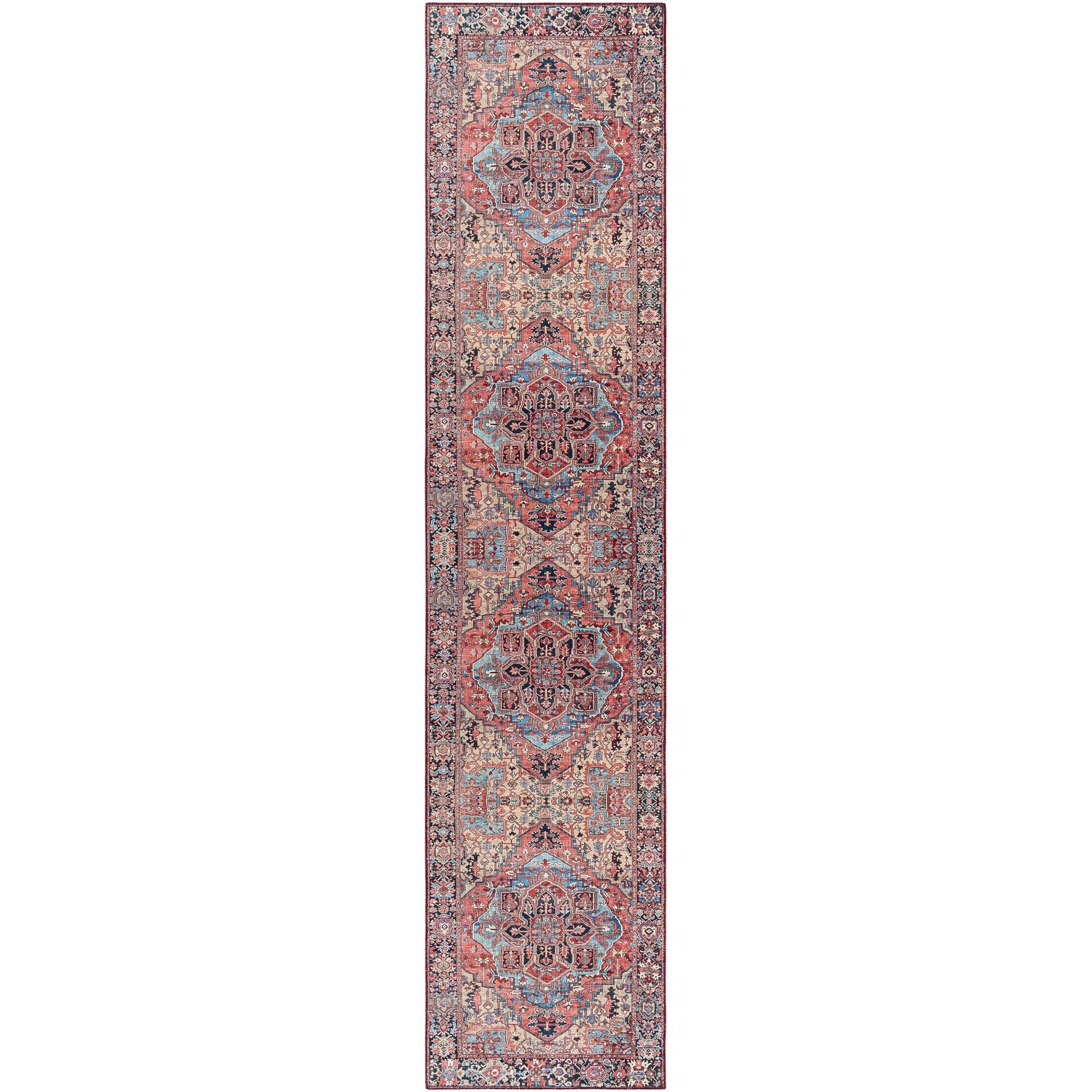 Tapis de sol Livabliss Iris à médaillon traditionnel revisité