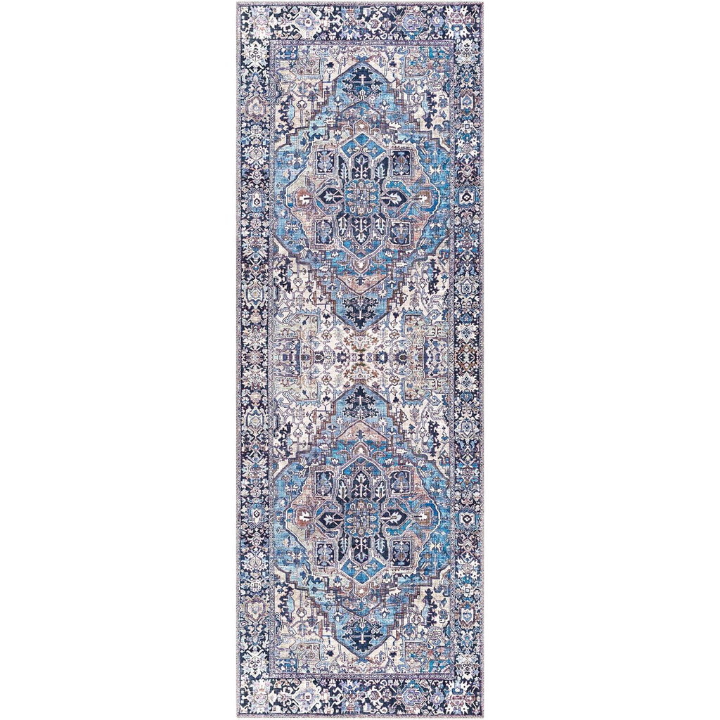 Tapis de sol Livabliss Iris à médaillon traditionnel revisité