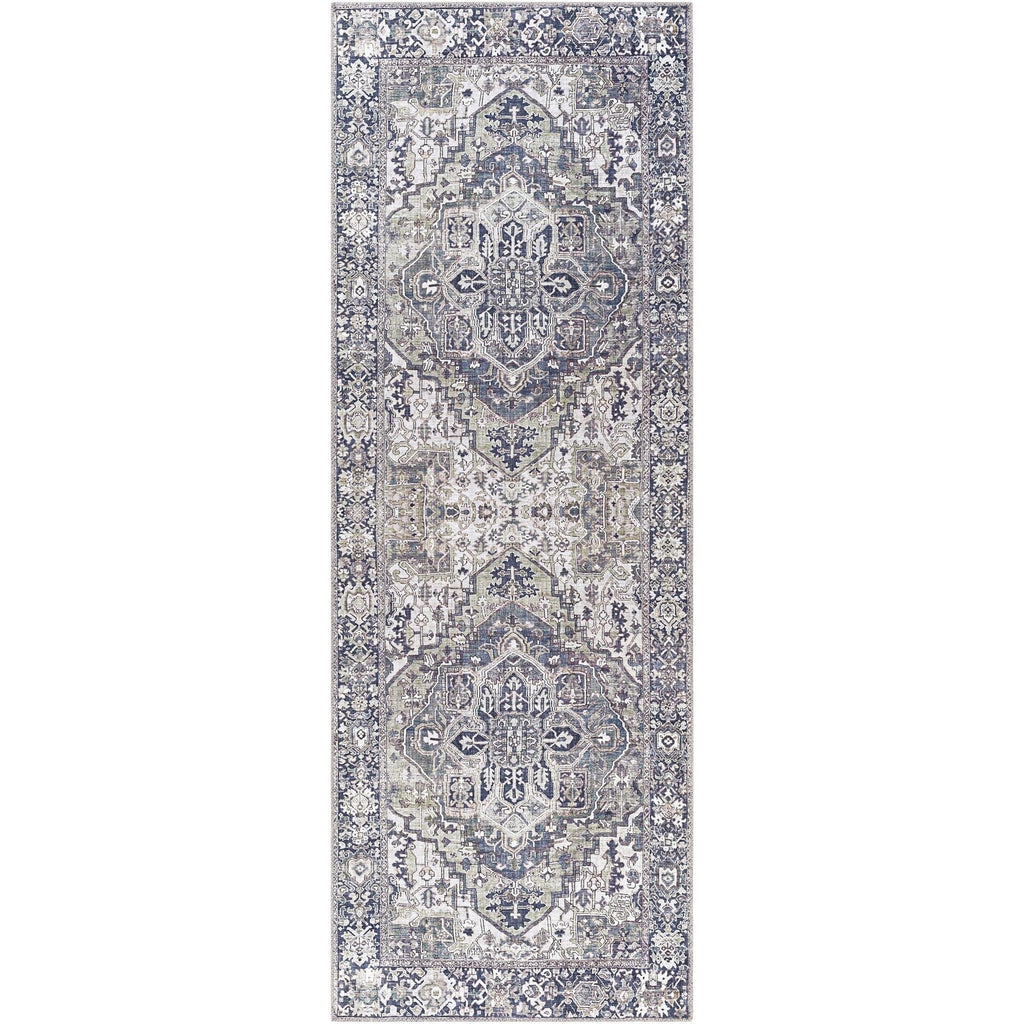 Tapis de sol Livabliss Iris à médaillon traditionnel revisité