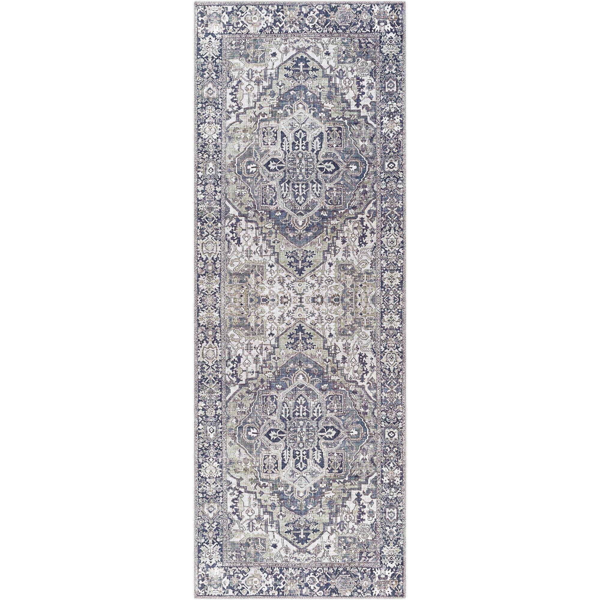Tapis de sol Livabliss Iris à médaillon traditionnel revisité