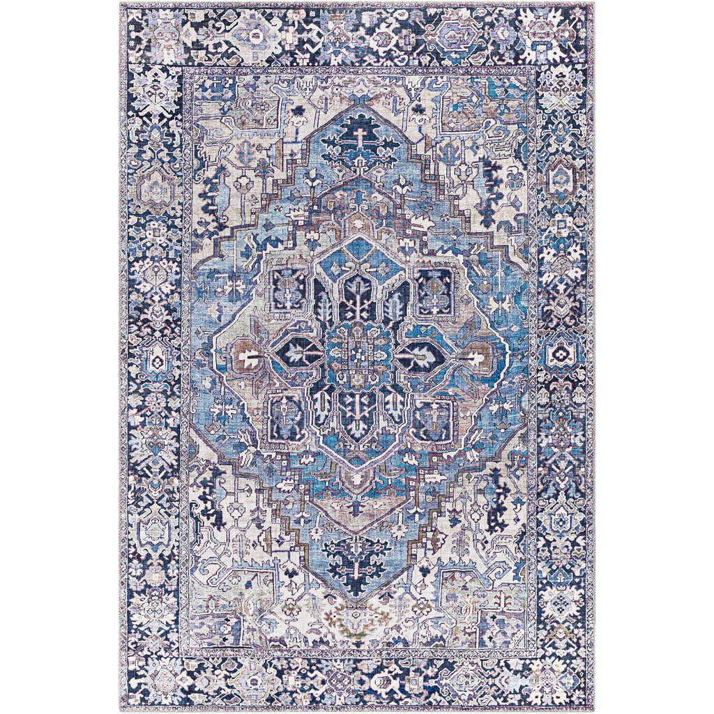Tapis de sol Livabliss Iris à médaillon traditionnel revisité