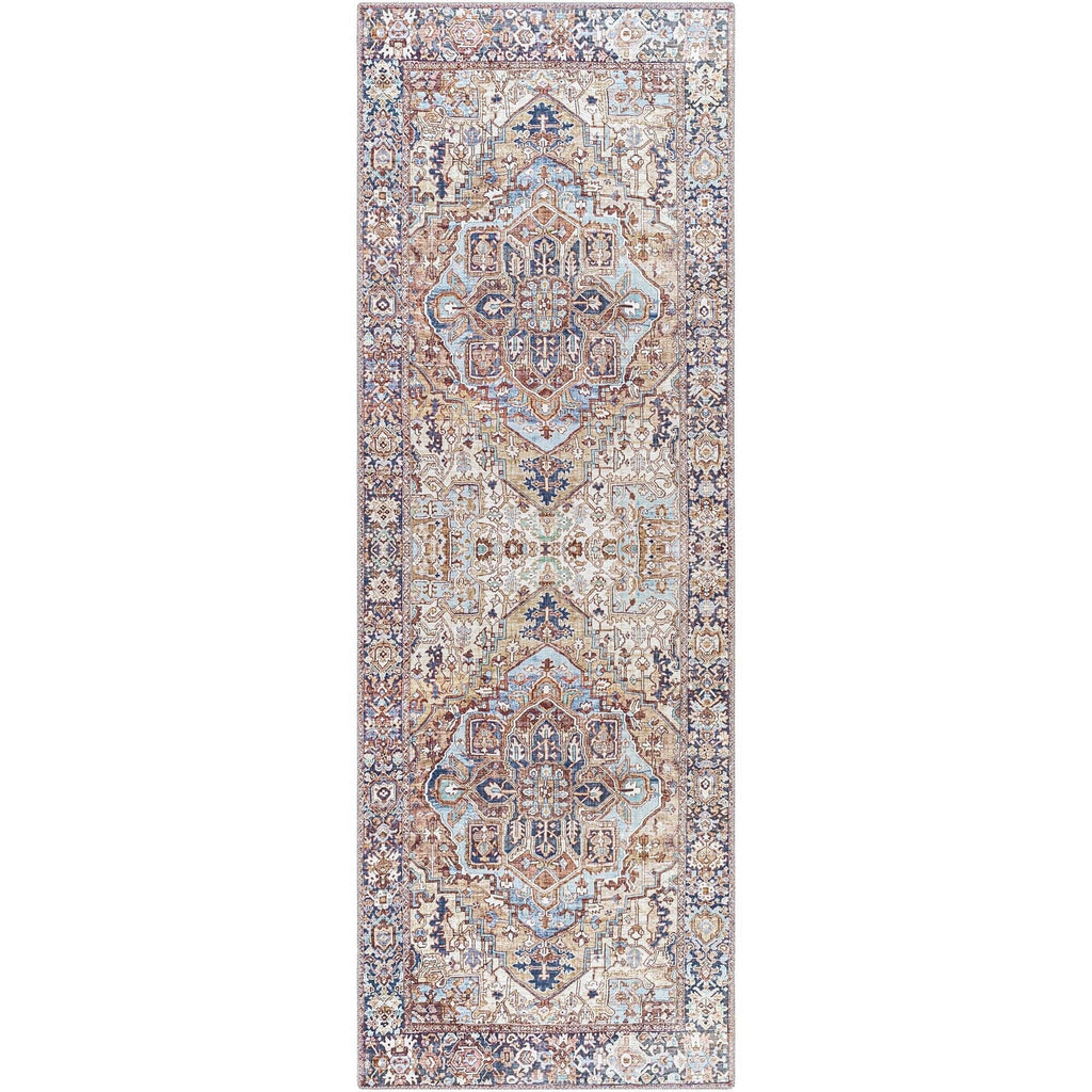 Tapis de sol Livabliss Iris à médaillon traditionnel revisité