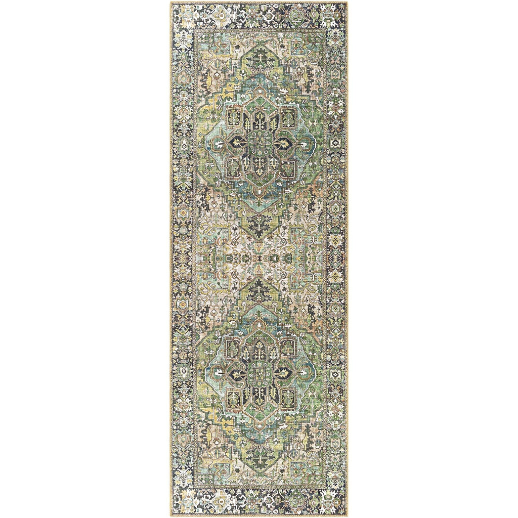 Tapis de sol Livabliss Iris à médaillon traditionnel revisité