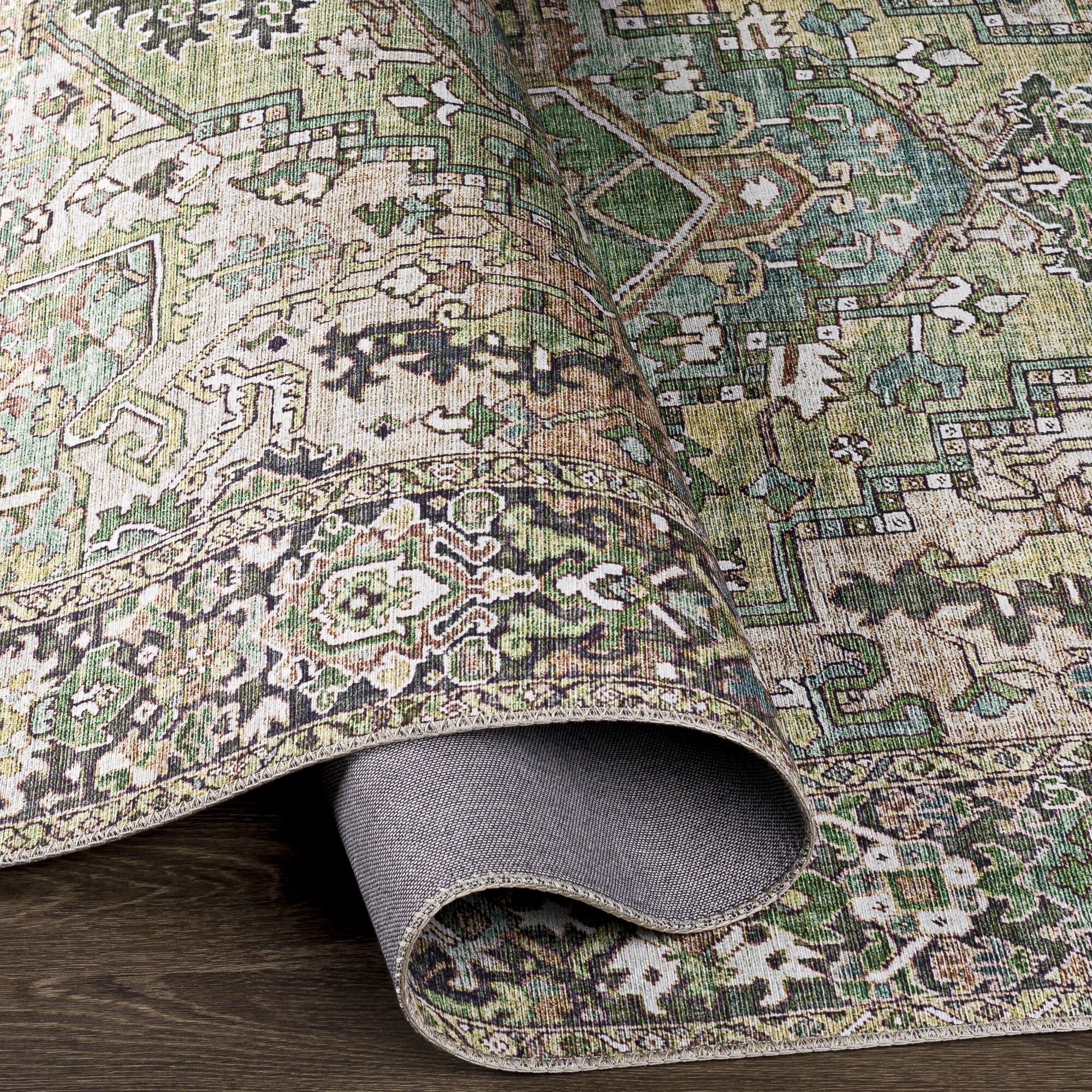 Tapis de sol Livabliss Iris à médaillon traditionnel revisité