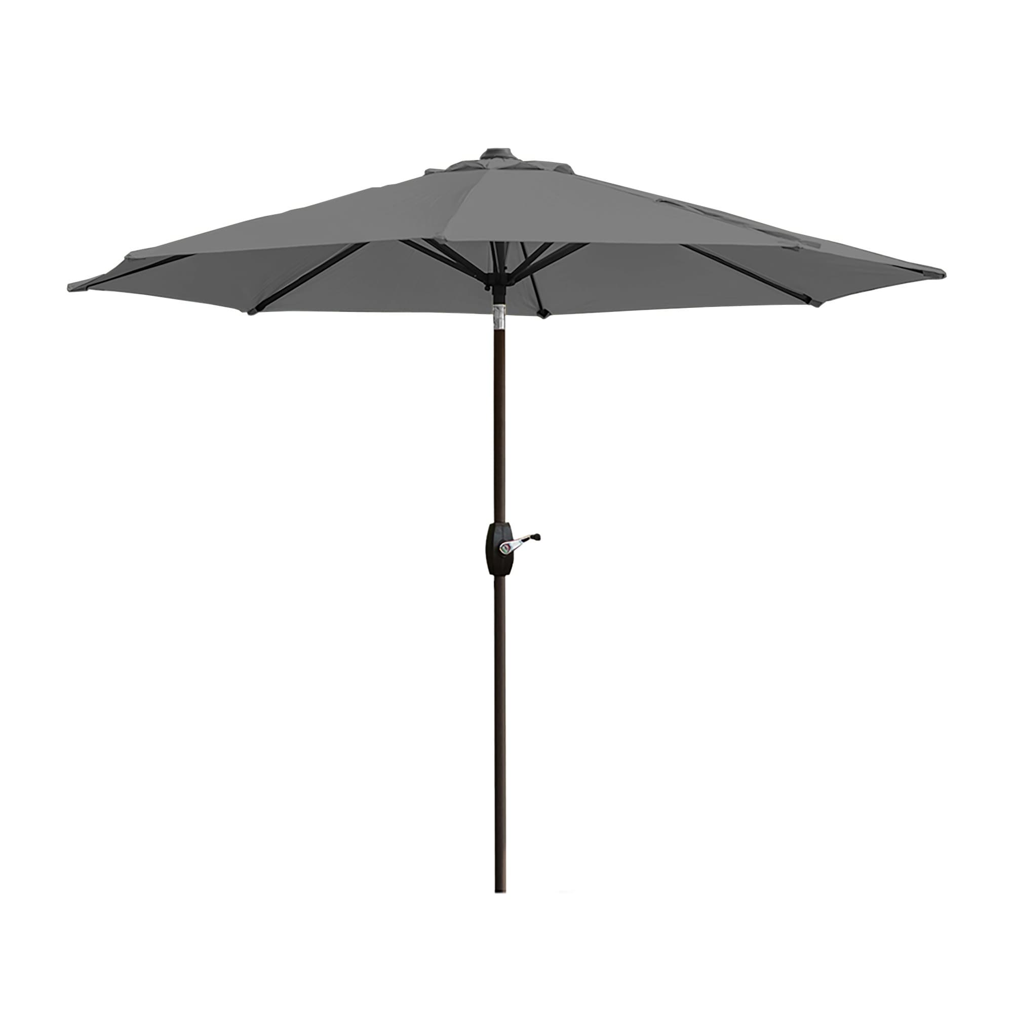 Parasol de patio Lopes de 9 pieds avec base en finition bronze et support de poids inclus