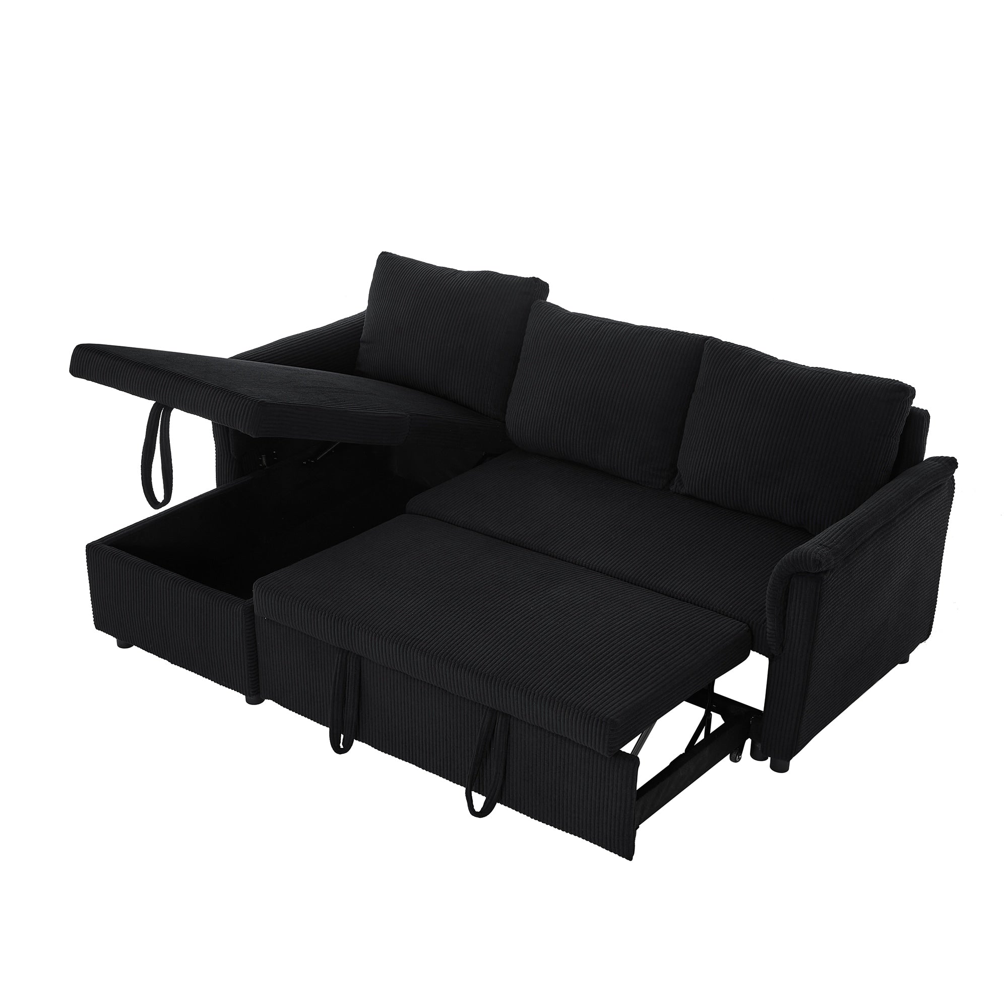 Loveseat Sofa with Chaise Lounge L-Shaped Modular Convertible Sofa with Storage Chaise