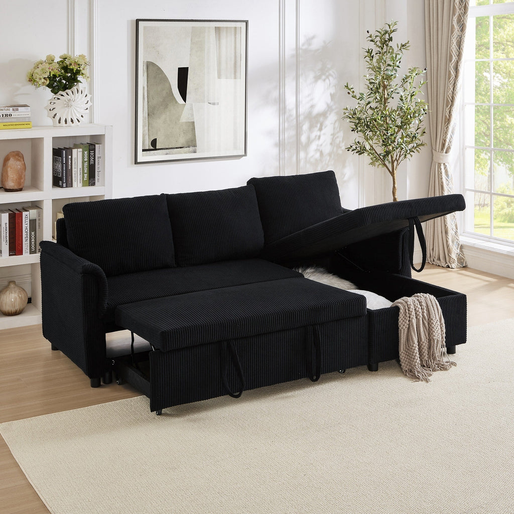 Loveseat Sofa with Chaise Lounge L-Shaped Modular Convertible Sofa with Storage Chaise