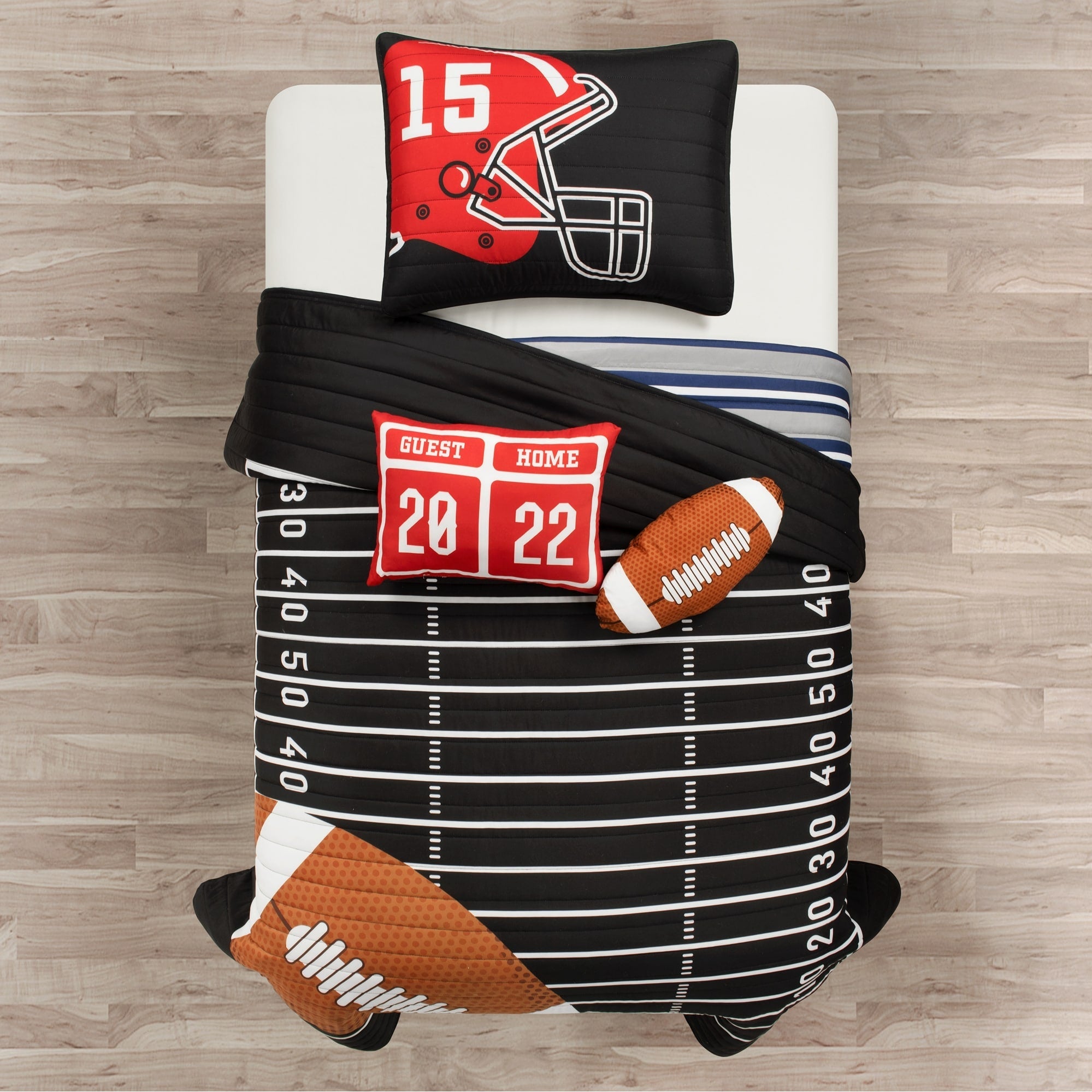Couette surdimensionnée réversible pour enfants Lush Decor à motif de football américain