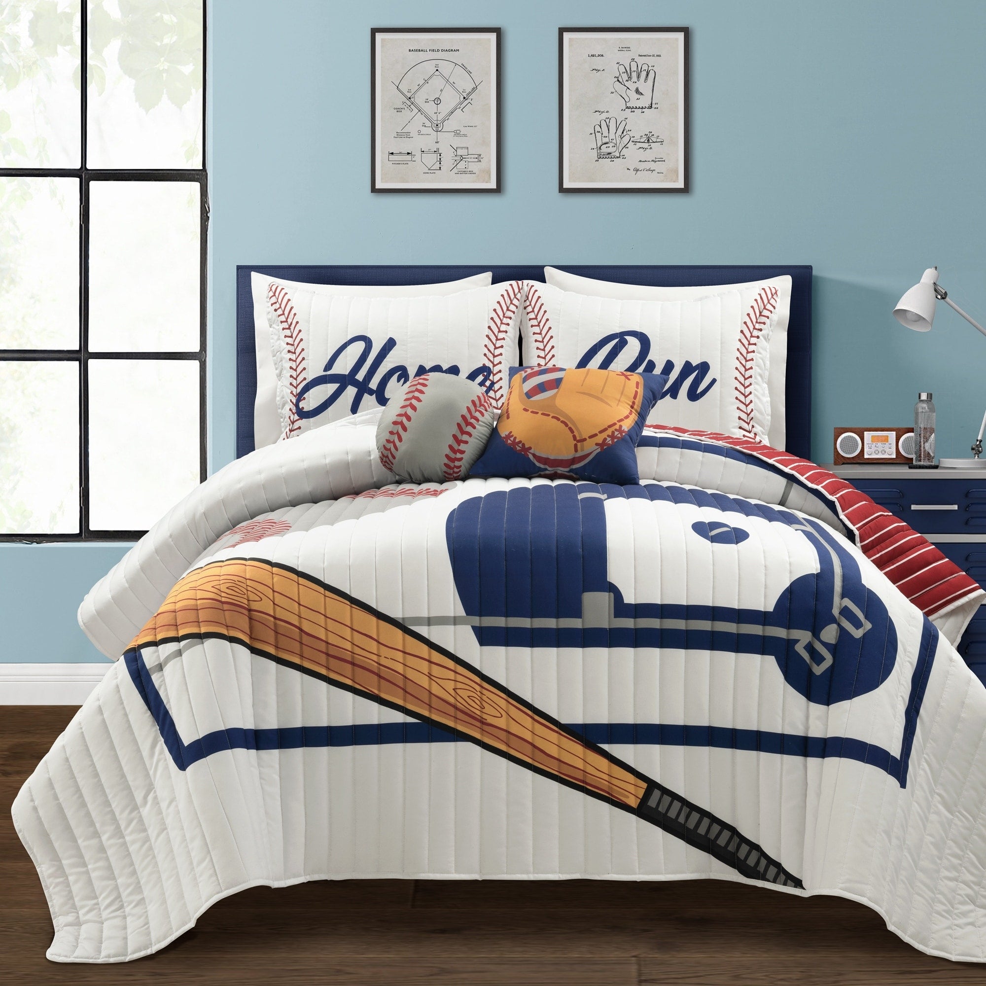 Lush Decor Baseball Game Reversible Oversized Kids Quilt