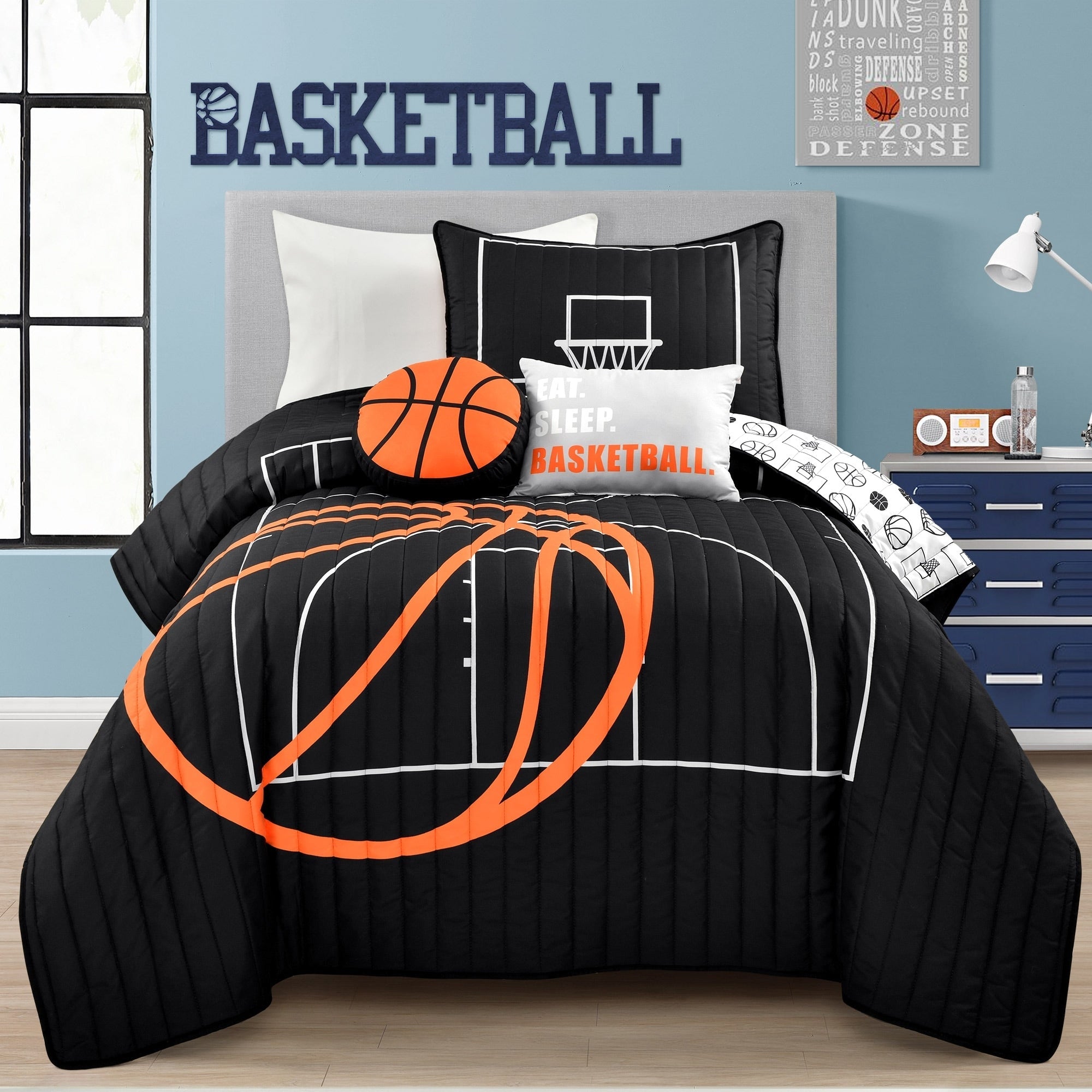 Lush Decor Basketball Game Quilt Set