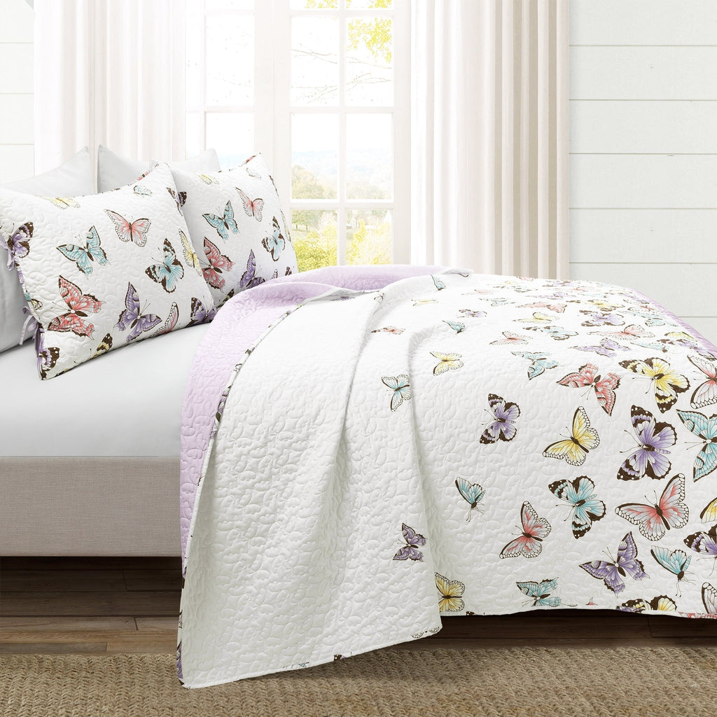 Lush Decor Flutter Butterfly 3-piece Quilt Set